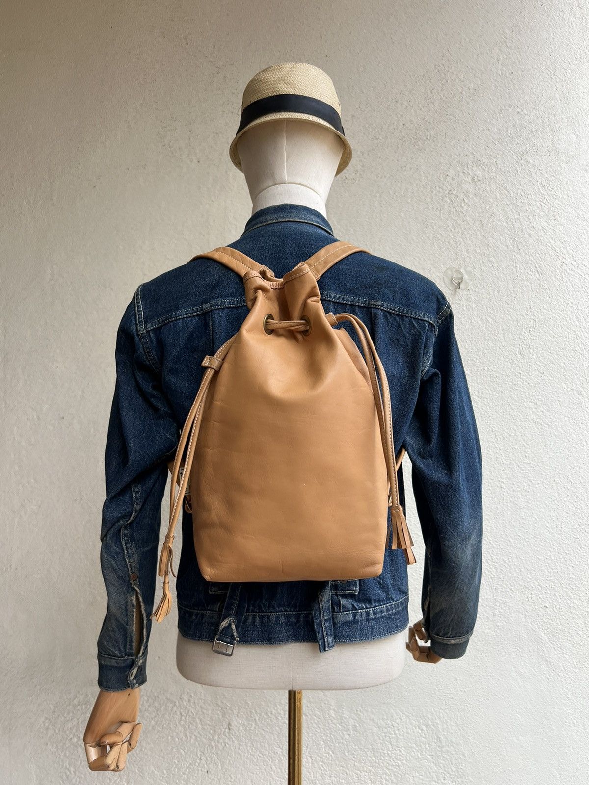 Leather Vintage Upla Paris Leather Backpack Bag Size ONE SIZE - 1 Thumbnail