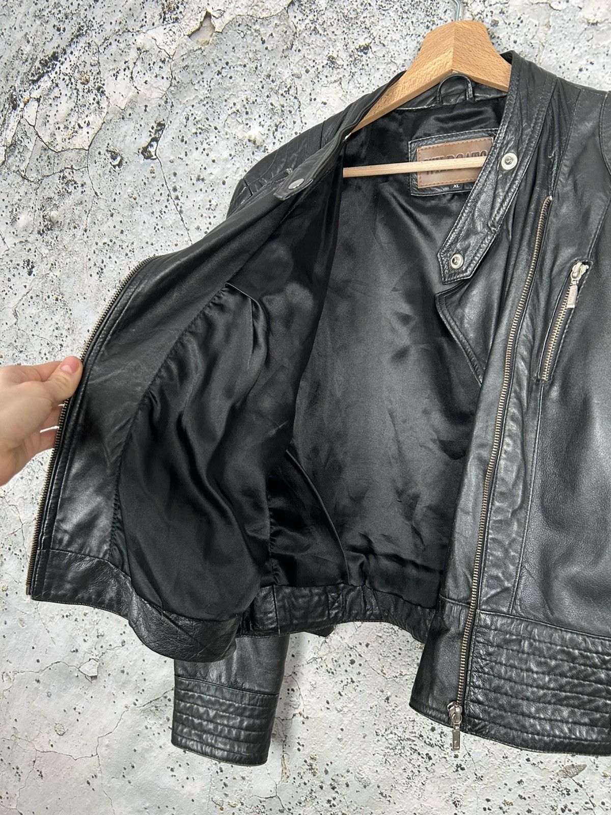 Genuine Leather Vintage Black Biker Genuine Leather Jacket Ramones Grunge Size XL / US 12-14 / IT 48-50 - 6 Thumbnail