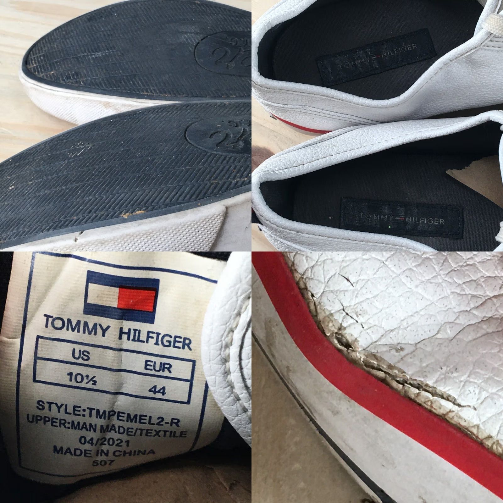 Tommy Hilfiger Tommy Hilfiger Shoes Mens 10.5 Low Top Sneaker White Faux Leather Lace Up Casual Size US L / EU 52-54 / 3 - 9 Thumbnail