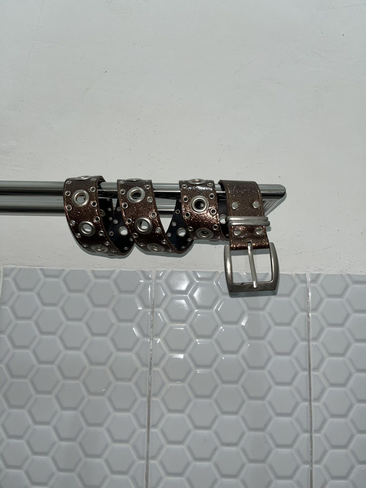 Japanese Brand × Vintage Y2k Glitter Studded Prong Belt Size 30 - 2 Thumbnail
