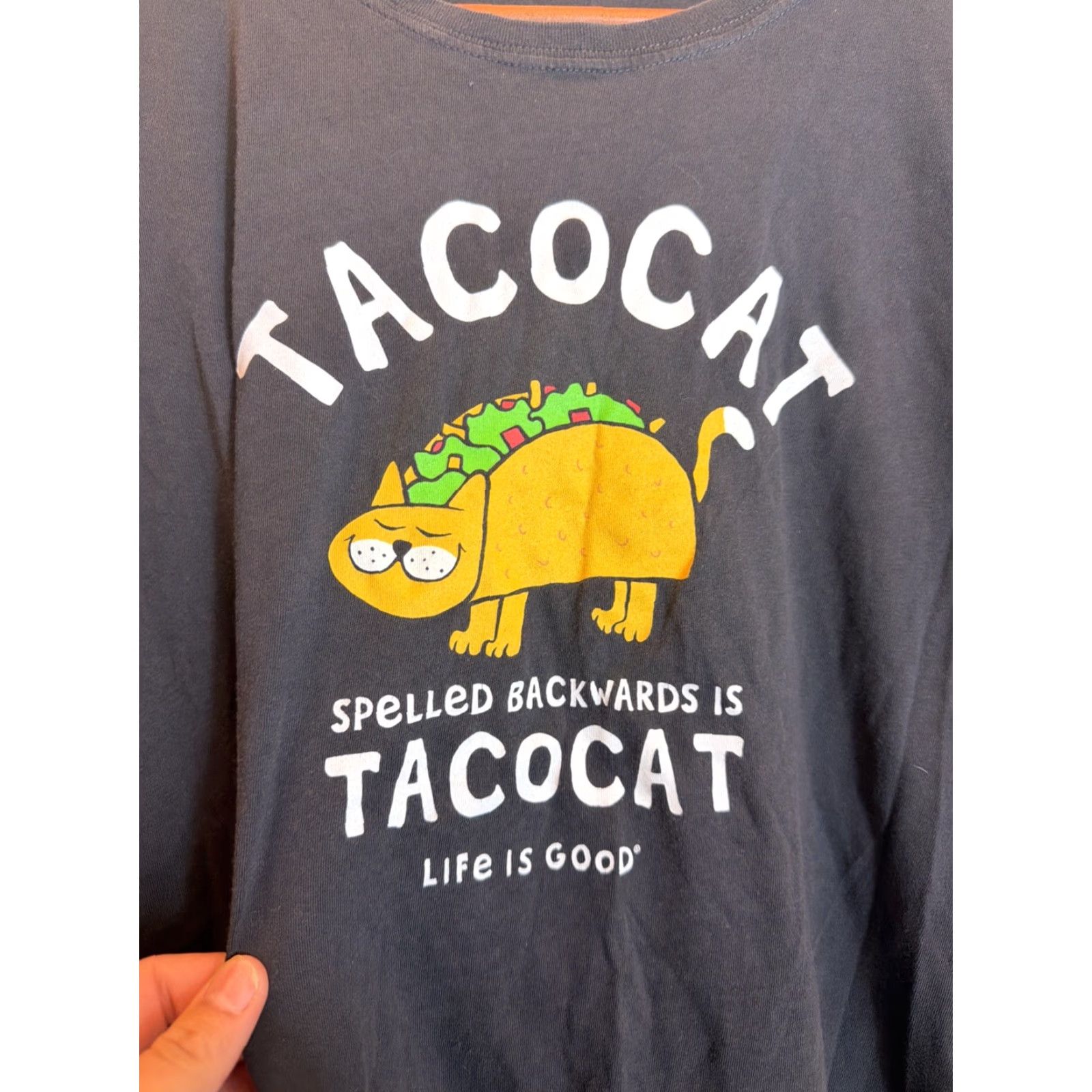 Life is Good Life is Good Men Short Sleeve Crusher Lite Tee Tacocat Black Large Size US 33 - 3 Thumbnail