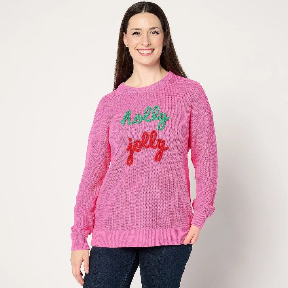 Other Jingle Belles by Kim Gravel Merry Messages Shaker Knit Pink Size S / US 4 / IT 40 - 1 Thumbnail