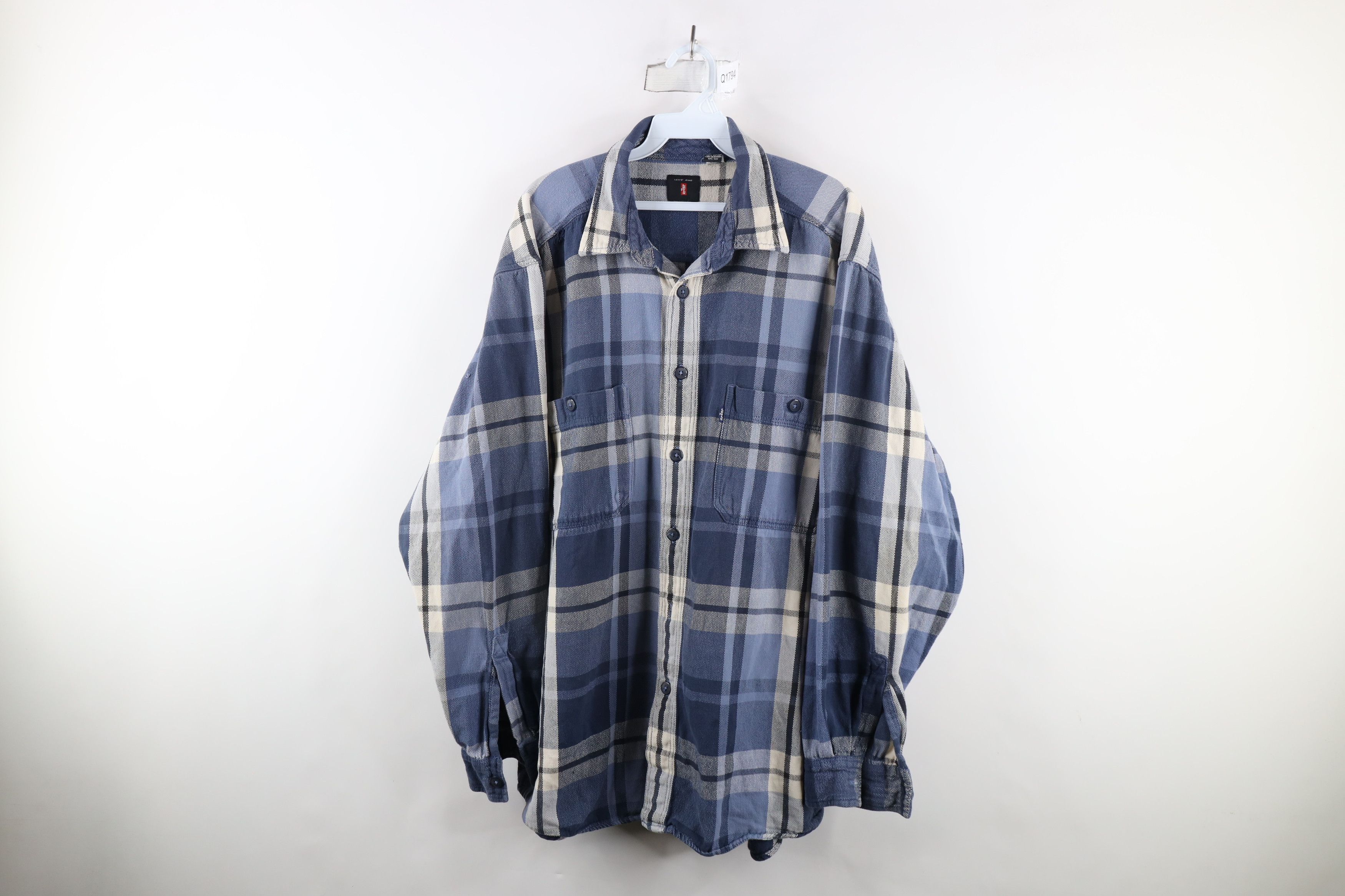 Levi's × Vintage Vintage 90s Levis Baggy Fit Heavyweight Flannel Button Shirt Size US L / EU 52-54 / 3 - 1 Thumbnail