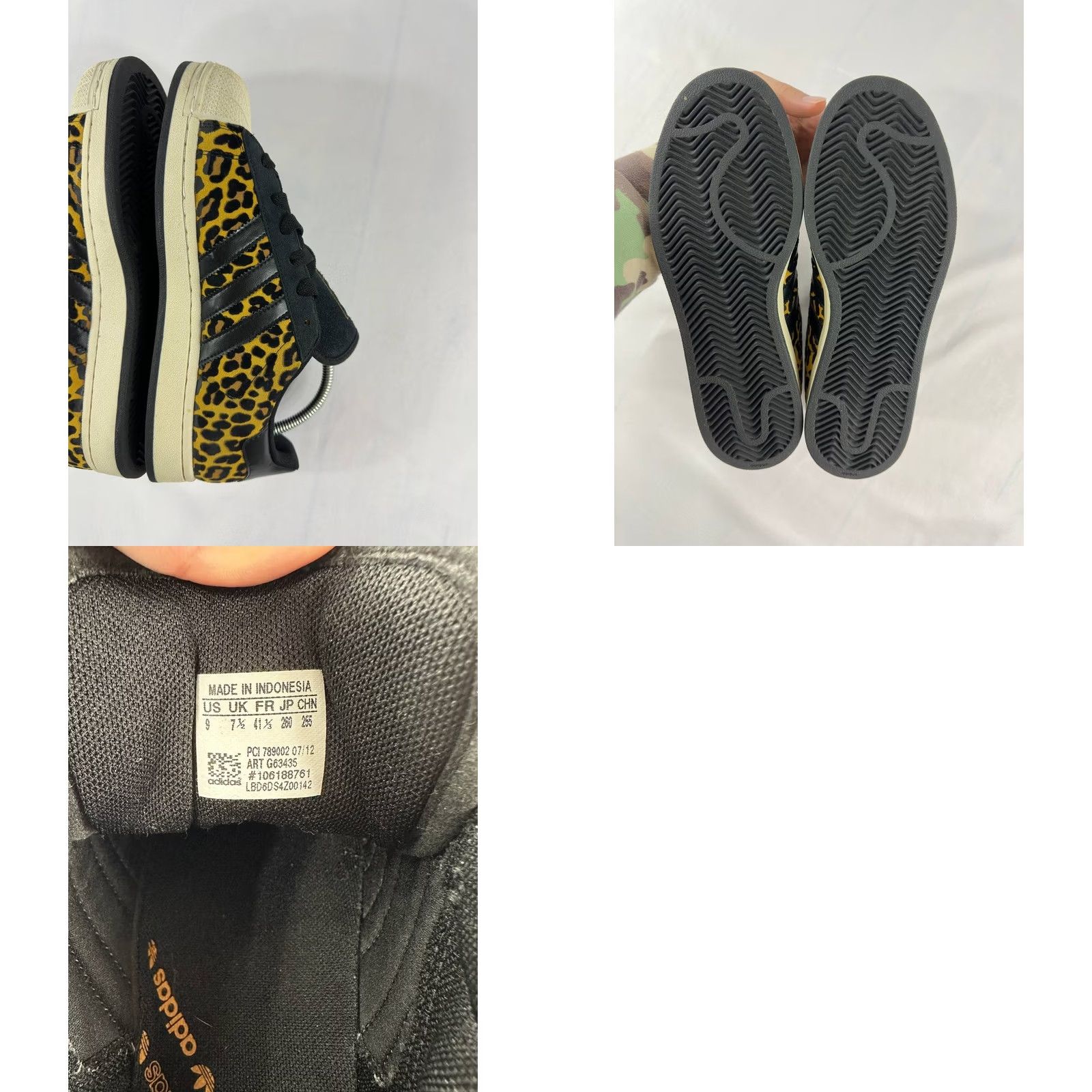 Adidas Adidas Superstar Leopard Print Sneakers Black Gold 2012 Women's Size 9 G63435 Size US 9 / IT 39 - 9 Thumbnail
