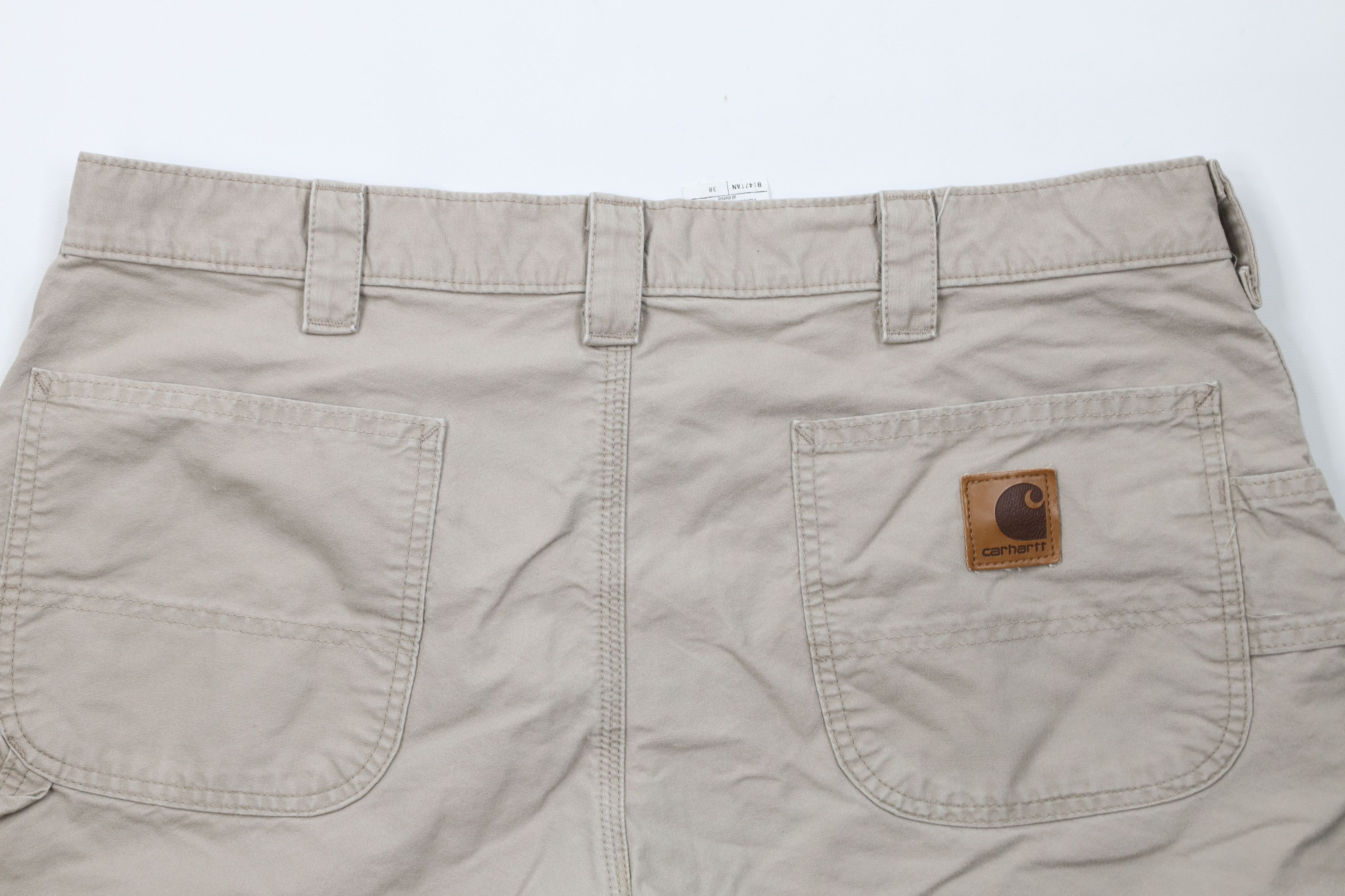Carhartt Vintage Y2K 2003 Carhartt Spell Dungaree Shorts Beige Cotton Size US 38 / EU 54 - 9 Thumbnail