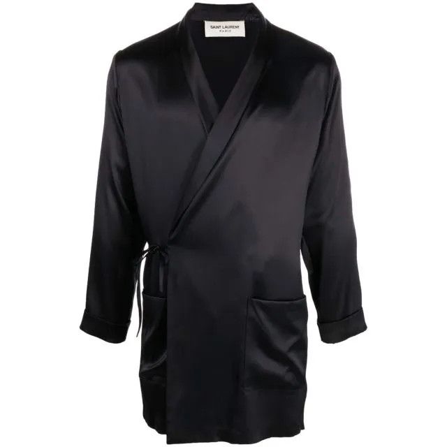 Saint Laurent Paris o1bcso1str1024 Belted Jacket in Black Size US M / EU 48-50 / 2 - 1 Thumbnail