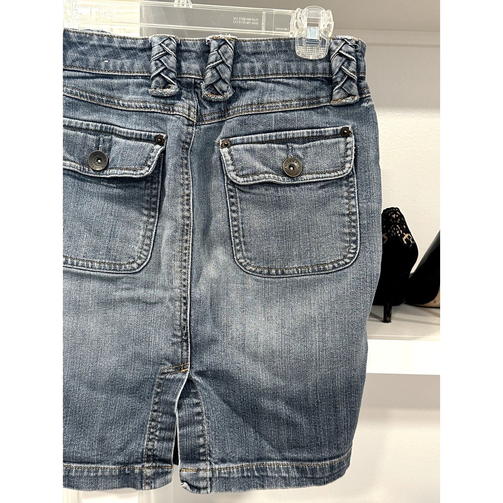 Other Arizona Jeans Co. Women's Jean Skirt Braided Belt Loops 27" Size 27" / US 4 / IT 40 - 6 Thumbnail