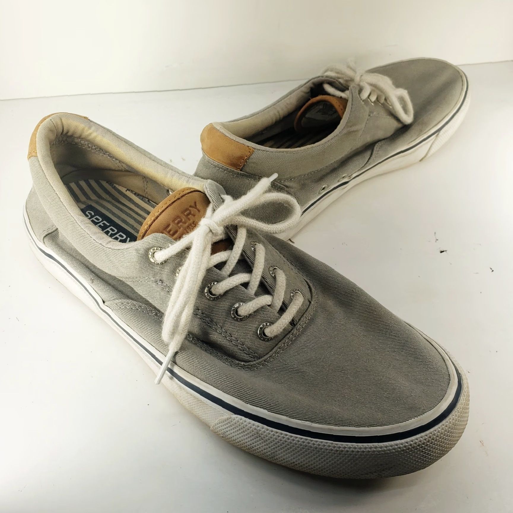 Sperry SPERRY Men’s Sneaker STS22045 Grey Striper II CVO Vulcanized Sneaker SIZE 11M Mens Casual Canvas Rubber Outsole Round Toe Lace Up M Gray Sneakers Size US 11 / EU 44 - 3 Thumbnail