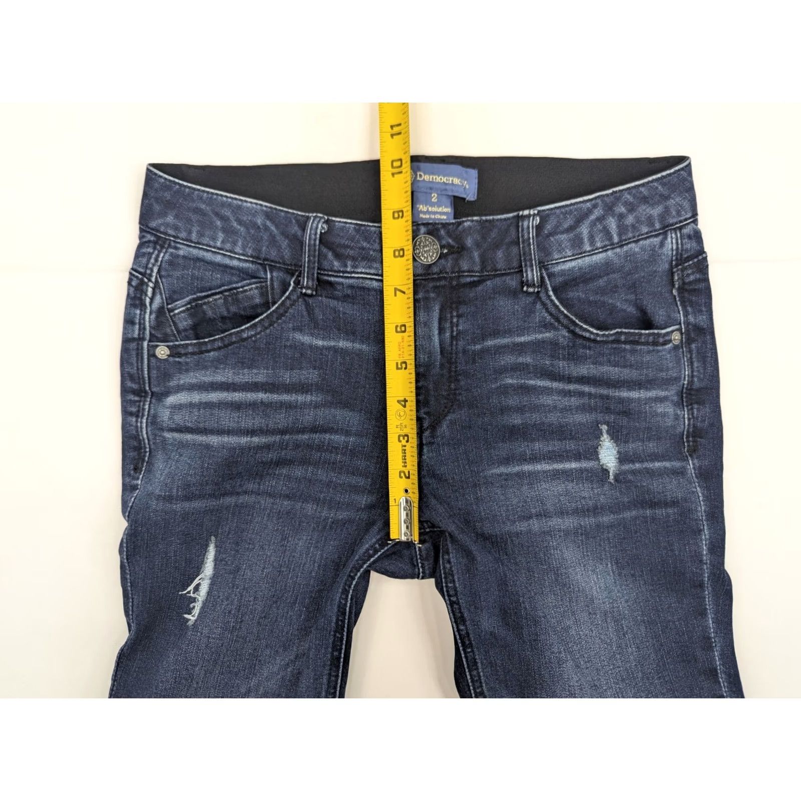 Vintage Democracy Jeans Dark Wash Straight Leg 28x28 Women Stretch Regular 2 Blue Denim Size 26" / US 2 / IT 38 - 4 Thumbnail