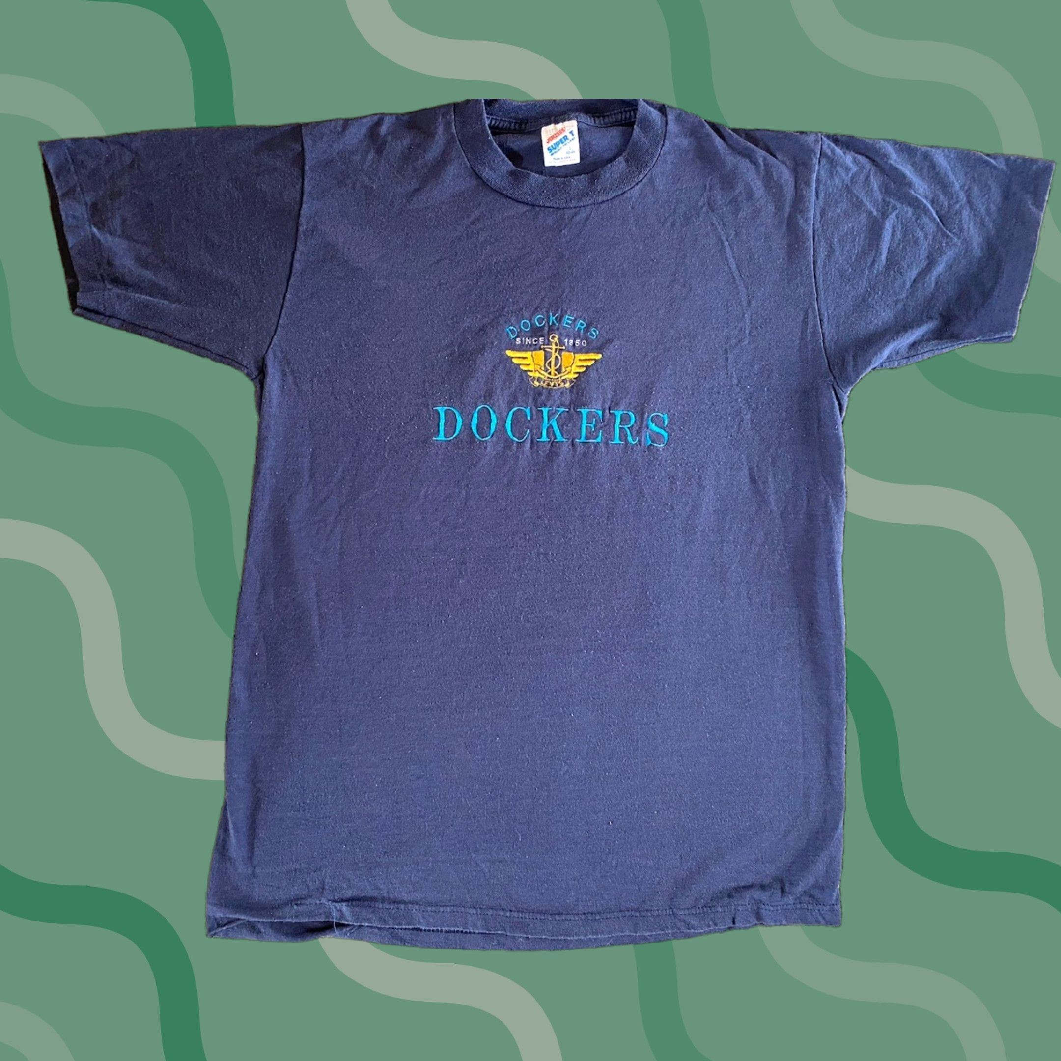 Jerzees VINTAGE Jerzees Super T Shirt Men’s L Short Sleeve USA 90s 80s Blue Logo Shirt Mens Size US L / EU 52-54 / 3 - 1 Thumbnail