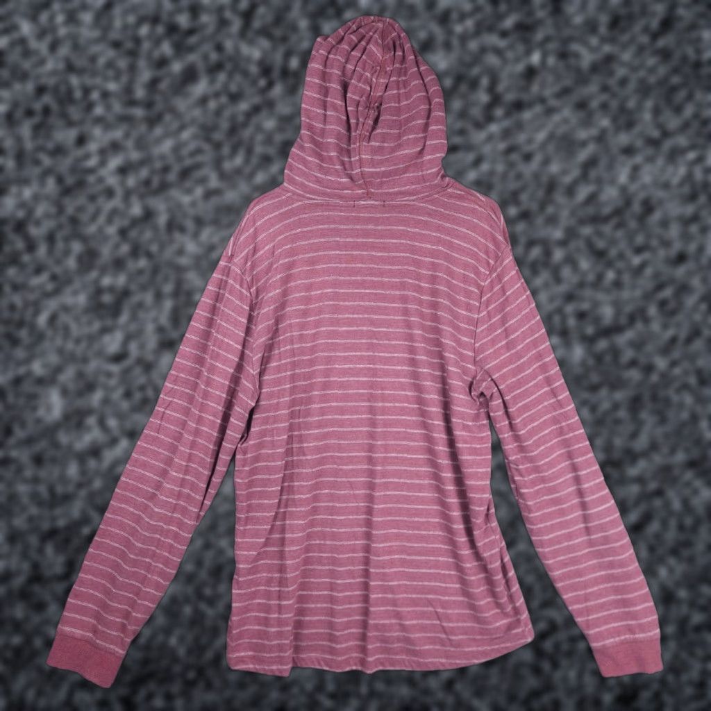 Marine Layer Marine Layer Hoodie Men's XL Red Striped Drawstring Lightweight Rayon Blend Size US XL / EU 56 / 4 - 1 Thumbnail