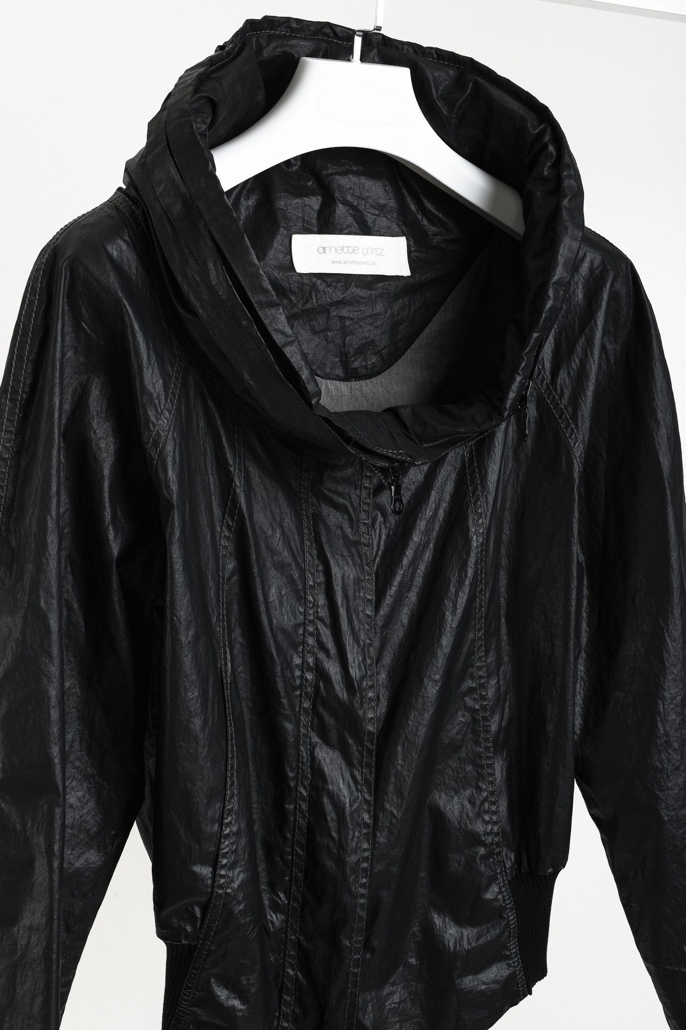 Annette Gortz Annette Gortz Coated Cotton Concealed Hood Bomber Jacket Size M / US 6-8 / IT 42-44 - 3 Thumbnail