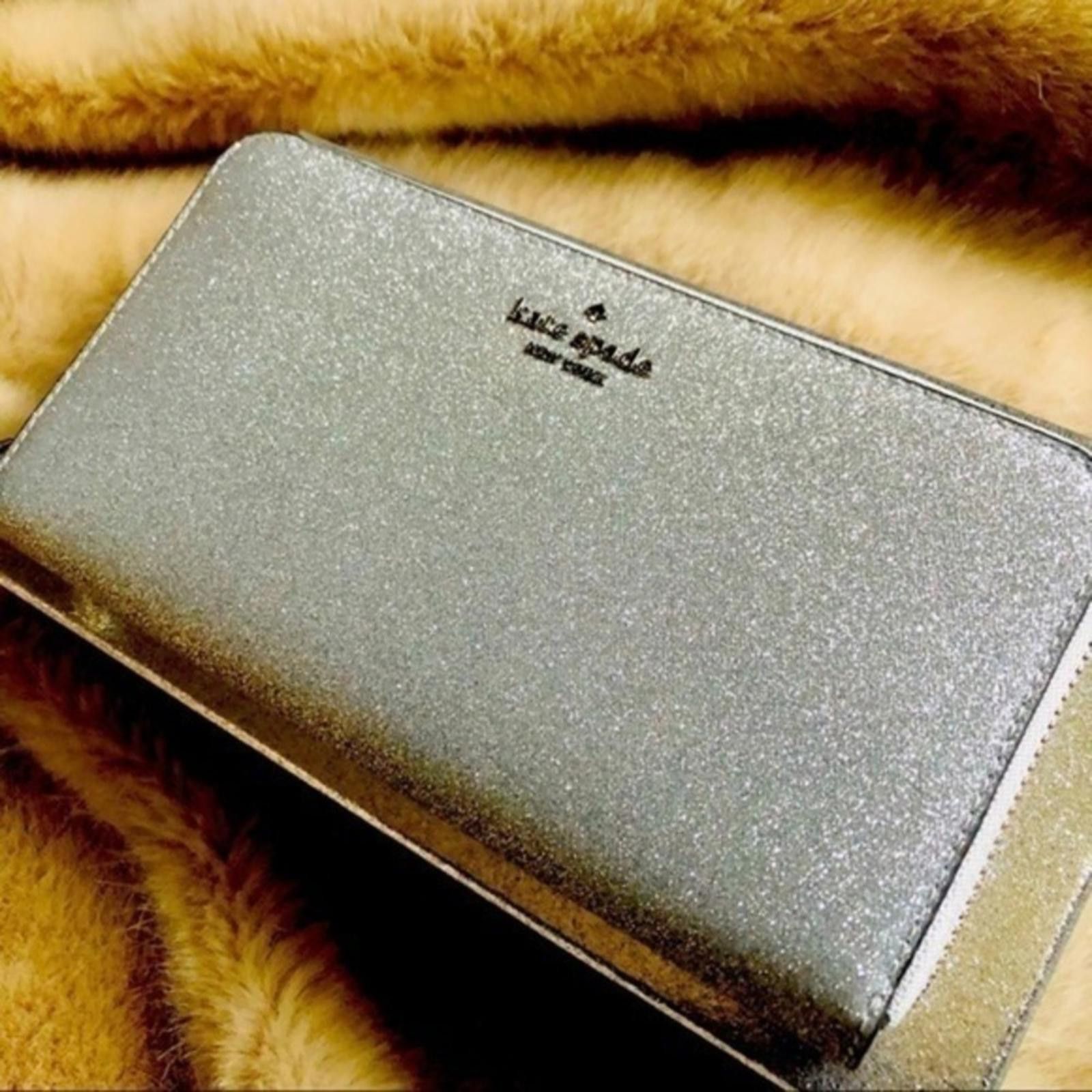 Kate Spade Kate Spade Silver Glitter Continental Zip Around Wallet NWT Size ONE SIZE - 1 Thumbnail