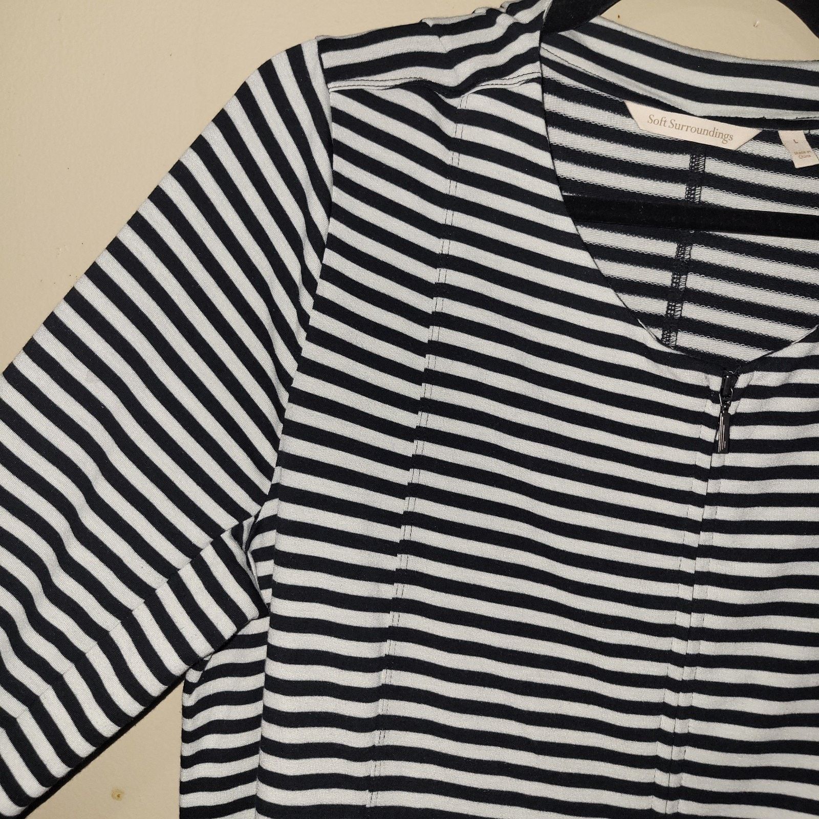 & Other Stories SOFT SURROUNDINGS Striped Zip Front Tunic Jacket - Size L Size L / US 10 / IT 46 - 3 Thumbnail