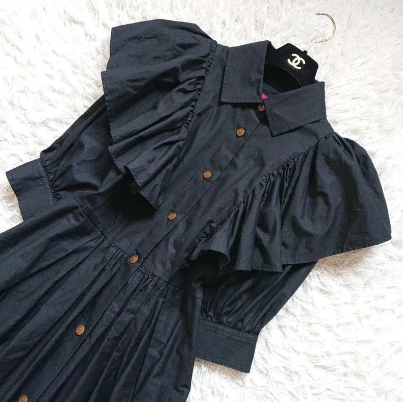 Vivienne Westwood Vivienne Westwood size00 Loose cotton shirt with ruffled ed Size L / US 10 / IT 46 - 4 Thumbnail