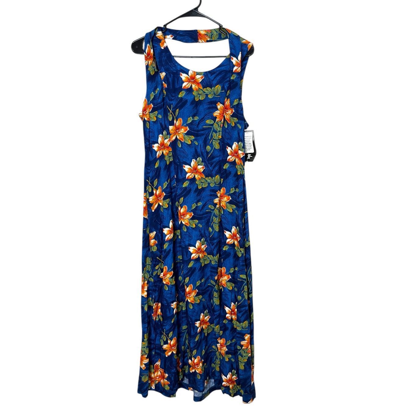 Other Vintage Jamie Brooke 90s Blue Flower Print Maxi Dress Size 13 Size M / US 6-8 / IT 42-44 - 1 Thumbnail