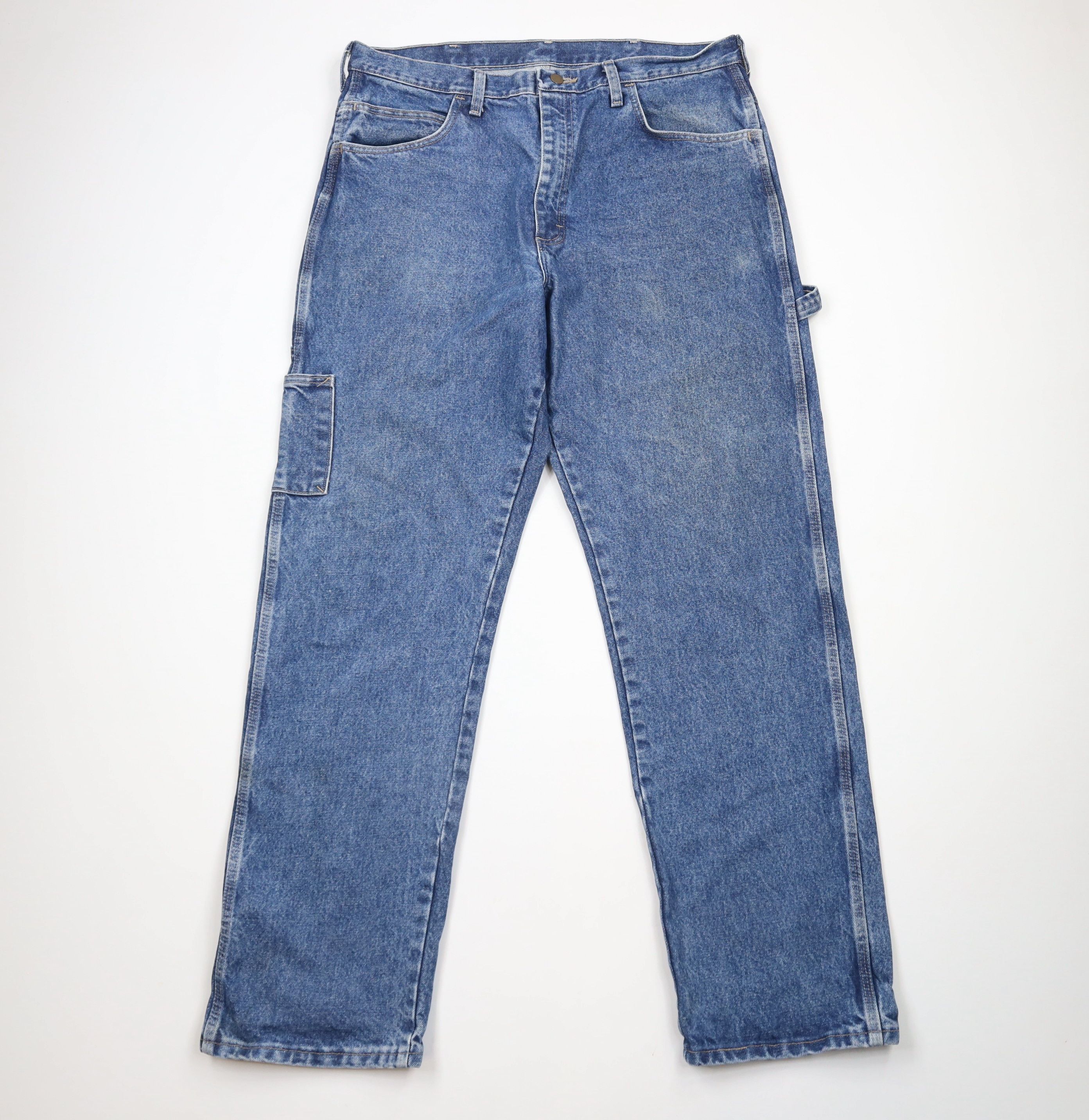 Vintage Vintage Bulwark FR Resistant Wide Leg Dungaree Denim Jeans Size US 38 / EU 54 - 1 Thumbnail