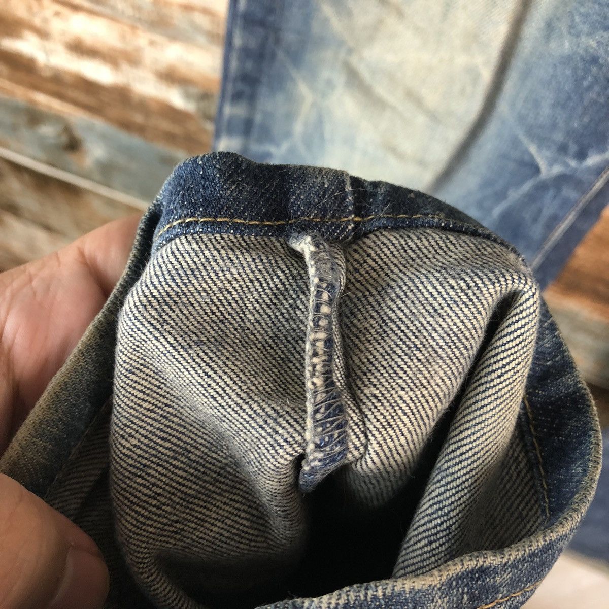 Tornado Mart DL Tornado Mart Blue Distressed Denim Pants #C145 Size US 33 - 10 Thumbnail