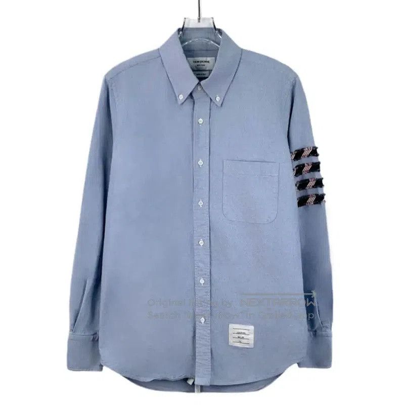 Thom Browne Thom Browne Blue Cotton Men's Shirt . Size US S / EU 44-46 / 1 - 1 Thumbnail