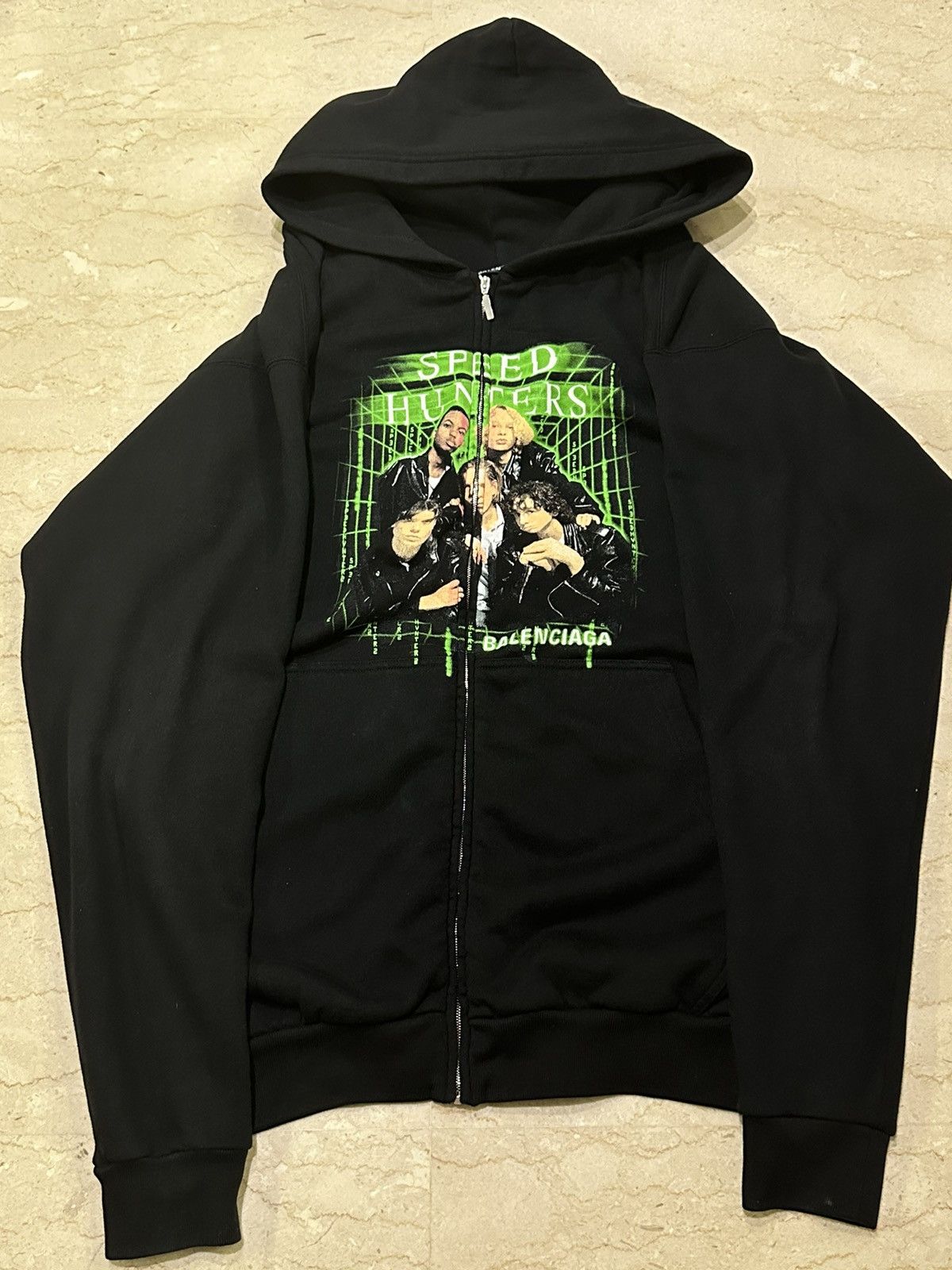 image of Balenciaga Speedhunters Zip Hoodie(Matrix) in Black, Men's (Size XS)