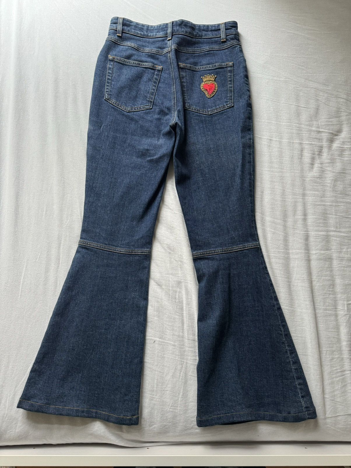 Dolce & Gabbana × Vintage dark blue flared jeans Size 42" / US 20 - 1 Thumbnail