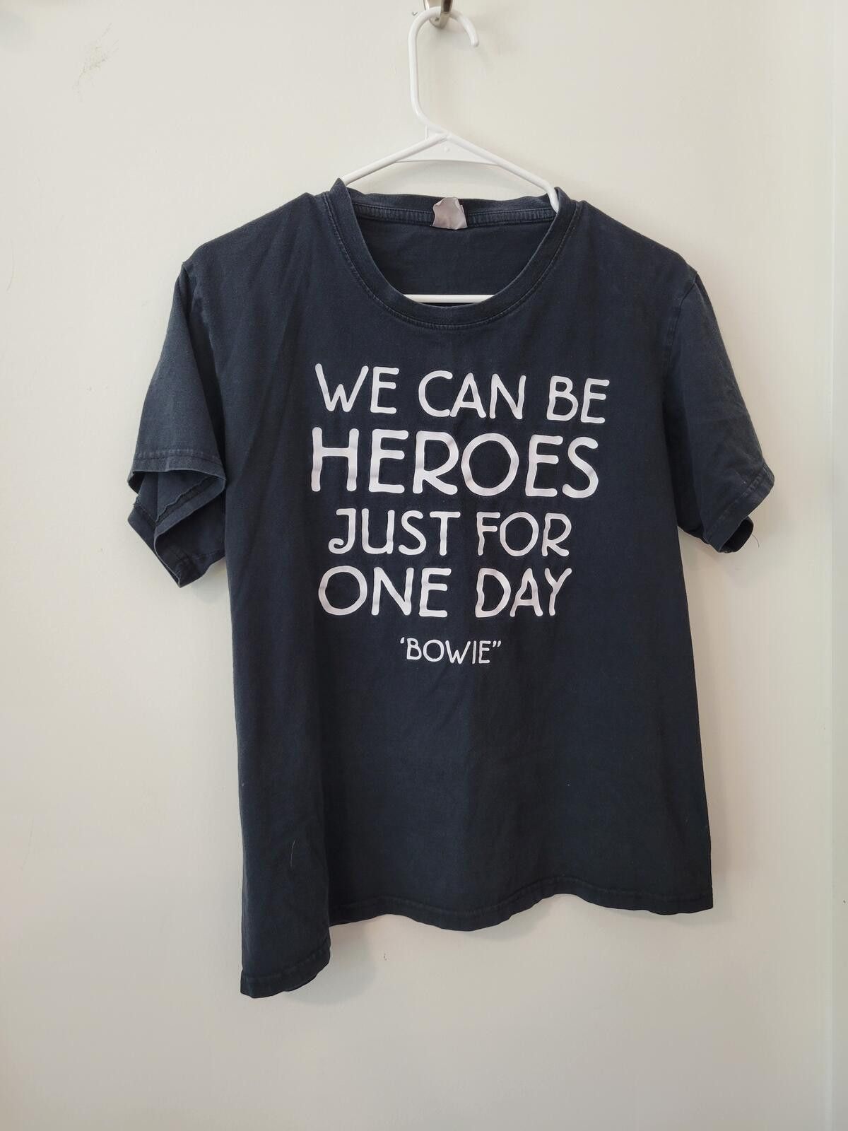 Other Black Graphic T-Shirt with 'We Can Be Heroes' Bowie Print Size L / US 10 / IT 46 - 1 Thumbnail