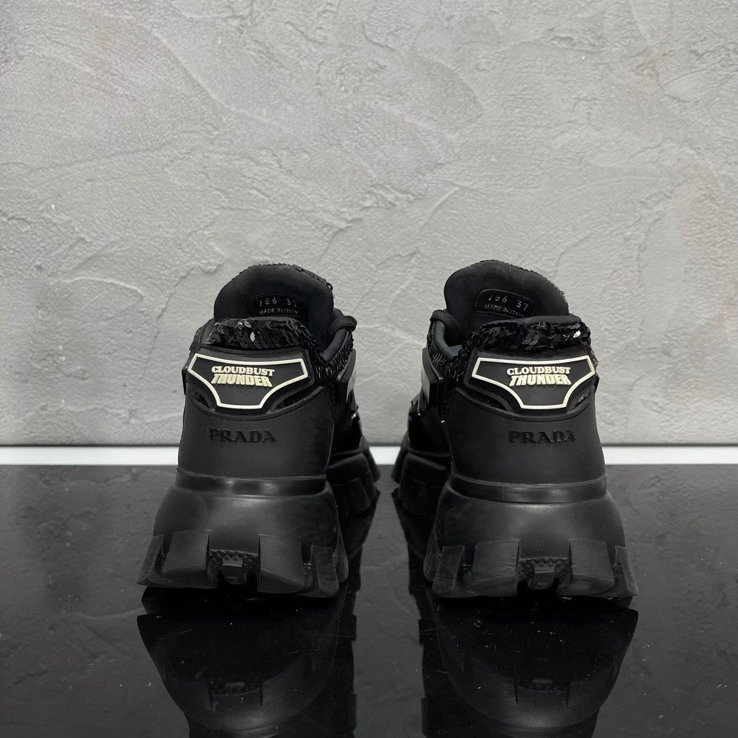 Prada Prada Sequin Platform Serrated Dad Shoes EUR 37 Size US 7 / IT 37 - 5 Thumbnail
