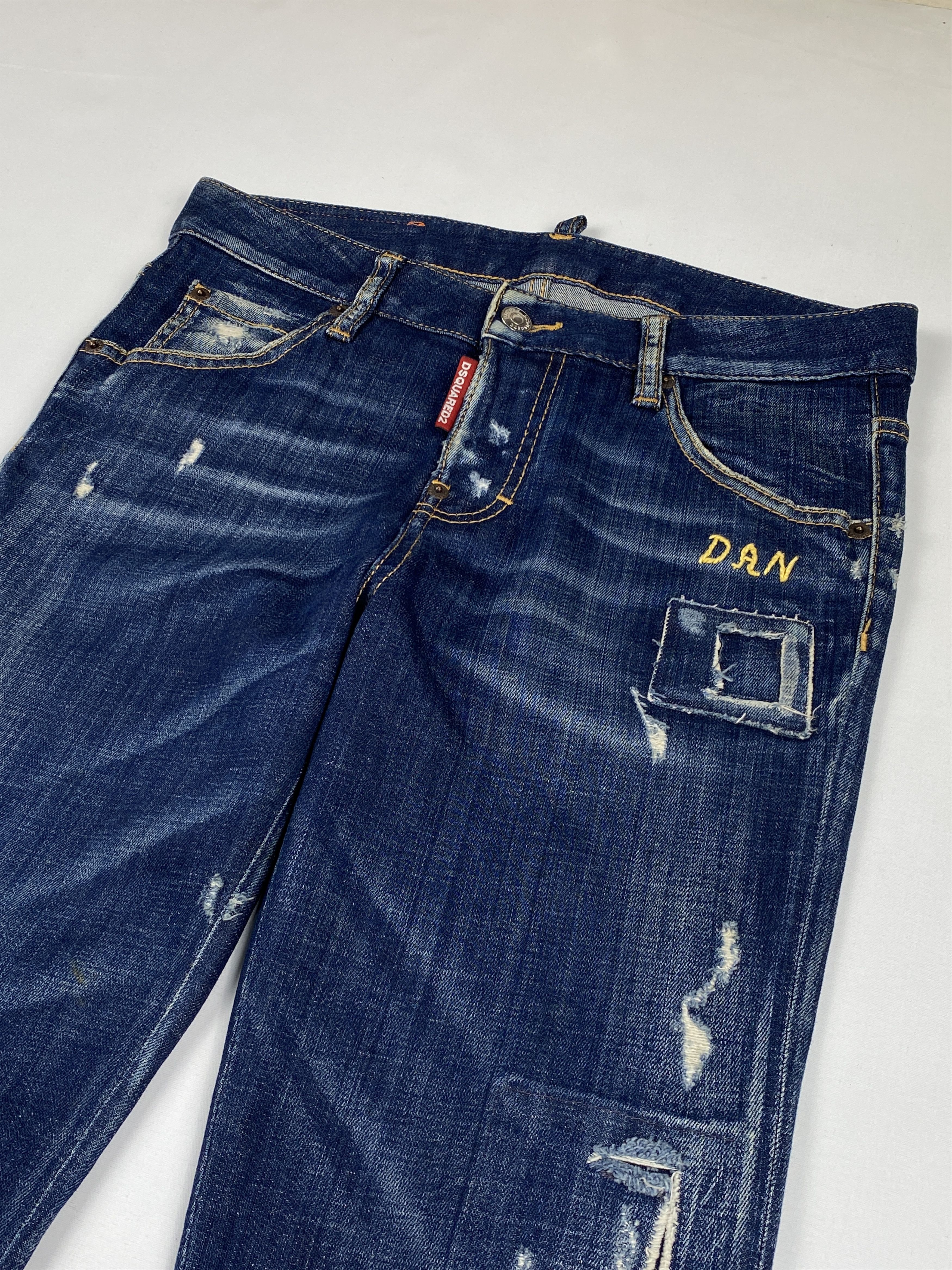 Dsquared2 Embroidered "DAN" Distressed Patch Jeans Size US 30 / EU 46 - 5 Thumbnail