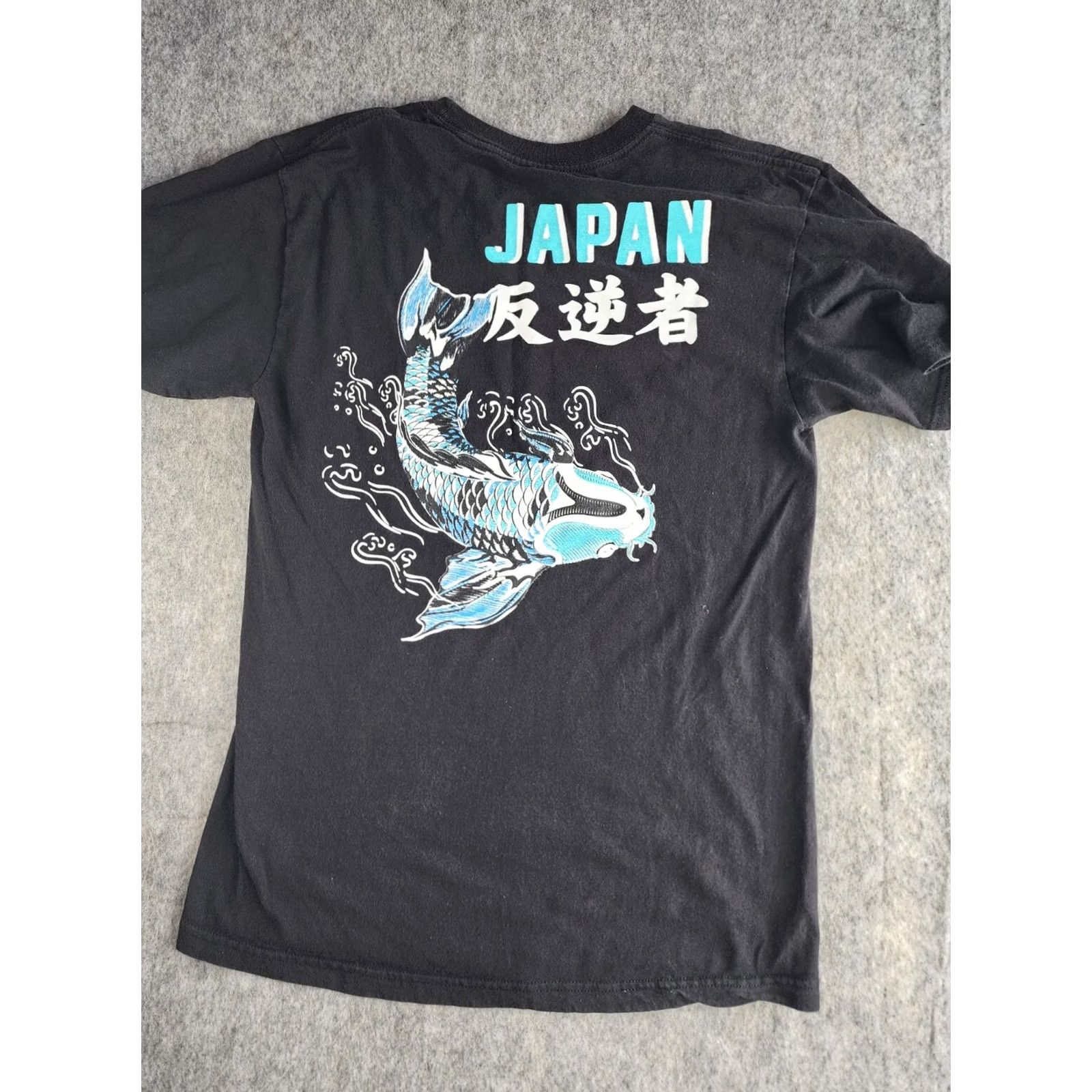 Vintage Japan Koi Fish Graphic T-Shirt Double-Sided Size Small Men Black S Shirt Size US S / EU 44-46 / 1 - 3 Thumbnail