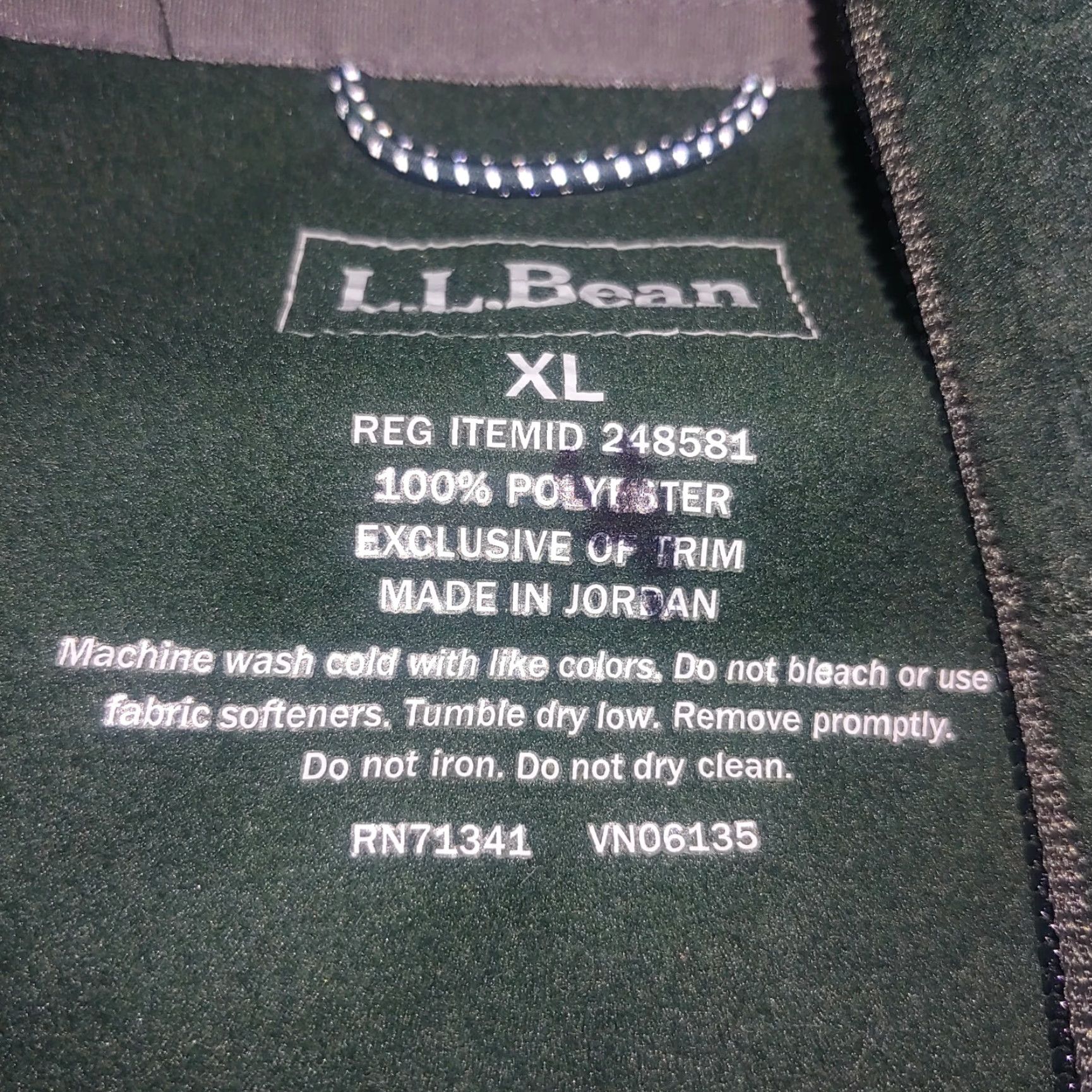 Vintage LL Bean Mens XL Fleece Jacket Full Zip Hunter Green Stretch Classic Work 248581 Size US XL / EU 56 / 4 - 3 Thumbnail