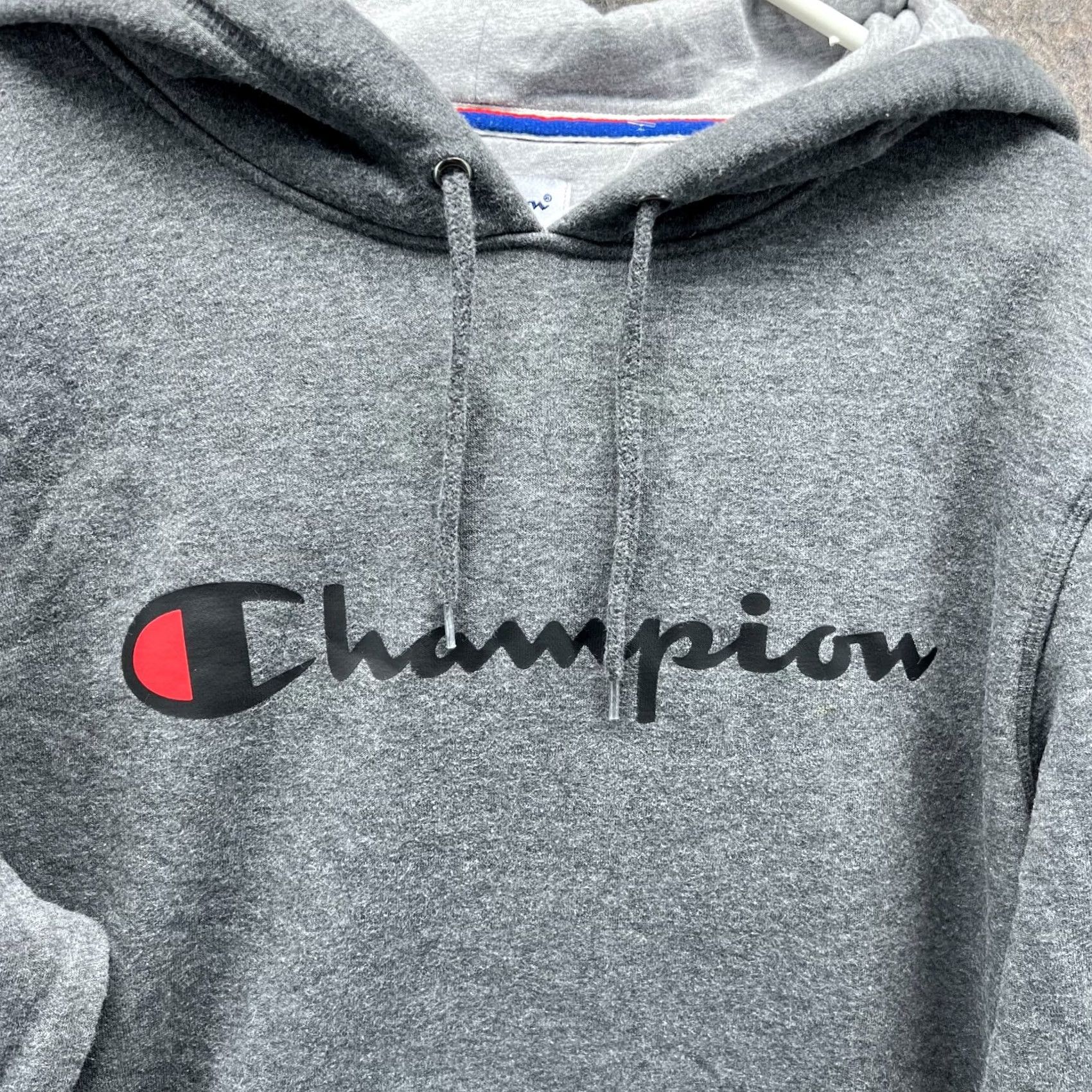 Champion VINTAGE Champion Hoodie Mens Medium Gray Fleece Pullover Logo Sweatshirt Winter Jacket Size US M / EU 48-50 / 2 - 5 Thumbnail