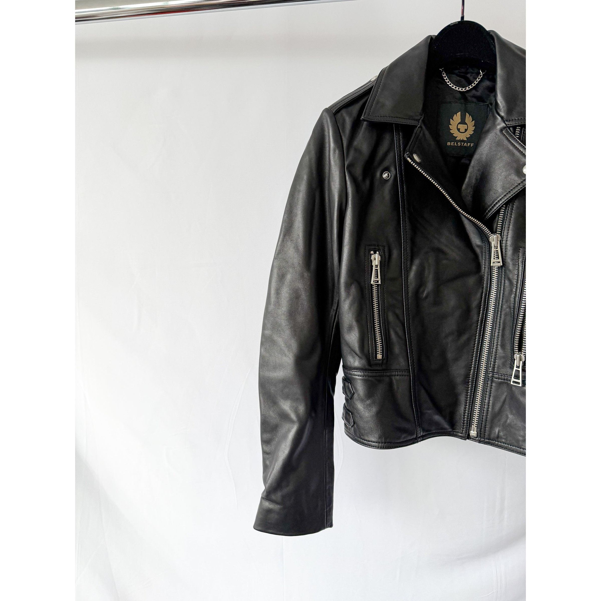 Belstaff Belstaff Black Leather Marianne Biker Jacket Size S / US 4 / IT 40 - 4 Thumbnail