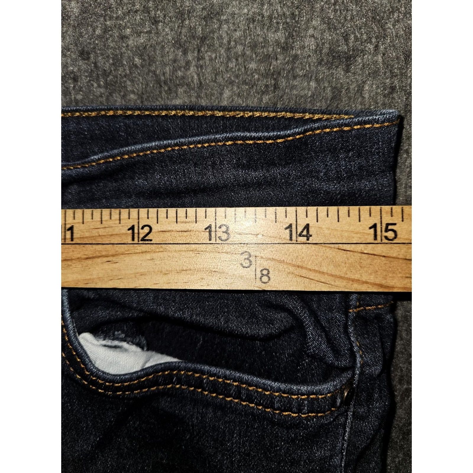 Vintage Angry Rabbit Jeans Womens 29/9 Blue Dark Wash Mid Rise Bootcut Stretch Denim Size 29" - 4 Thumbnail