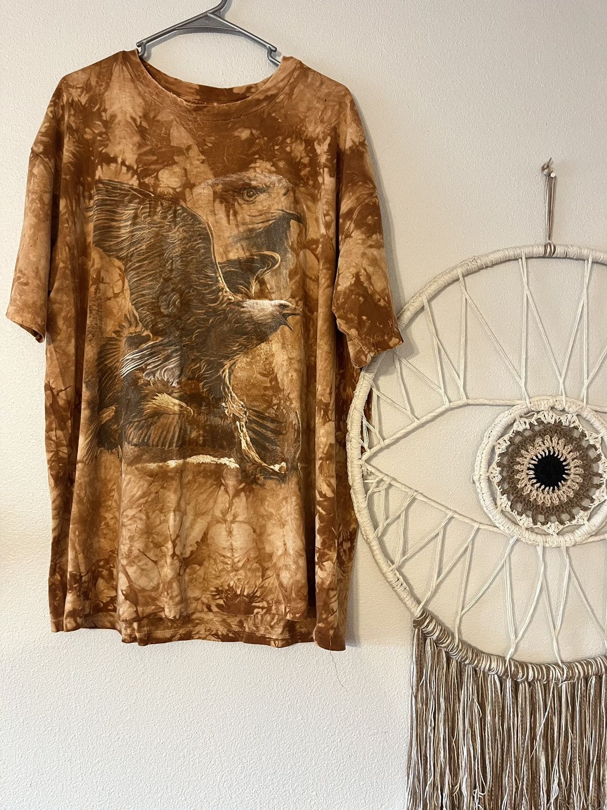 Vintage Vintage 90s Bald Eagle Thrashed Tie Dye Tee Grailed