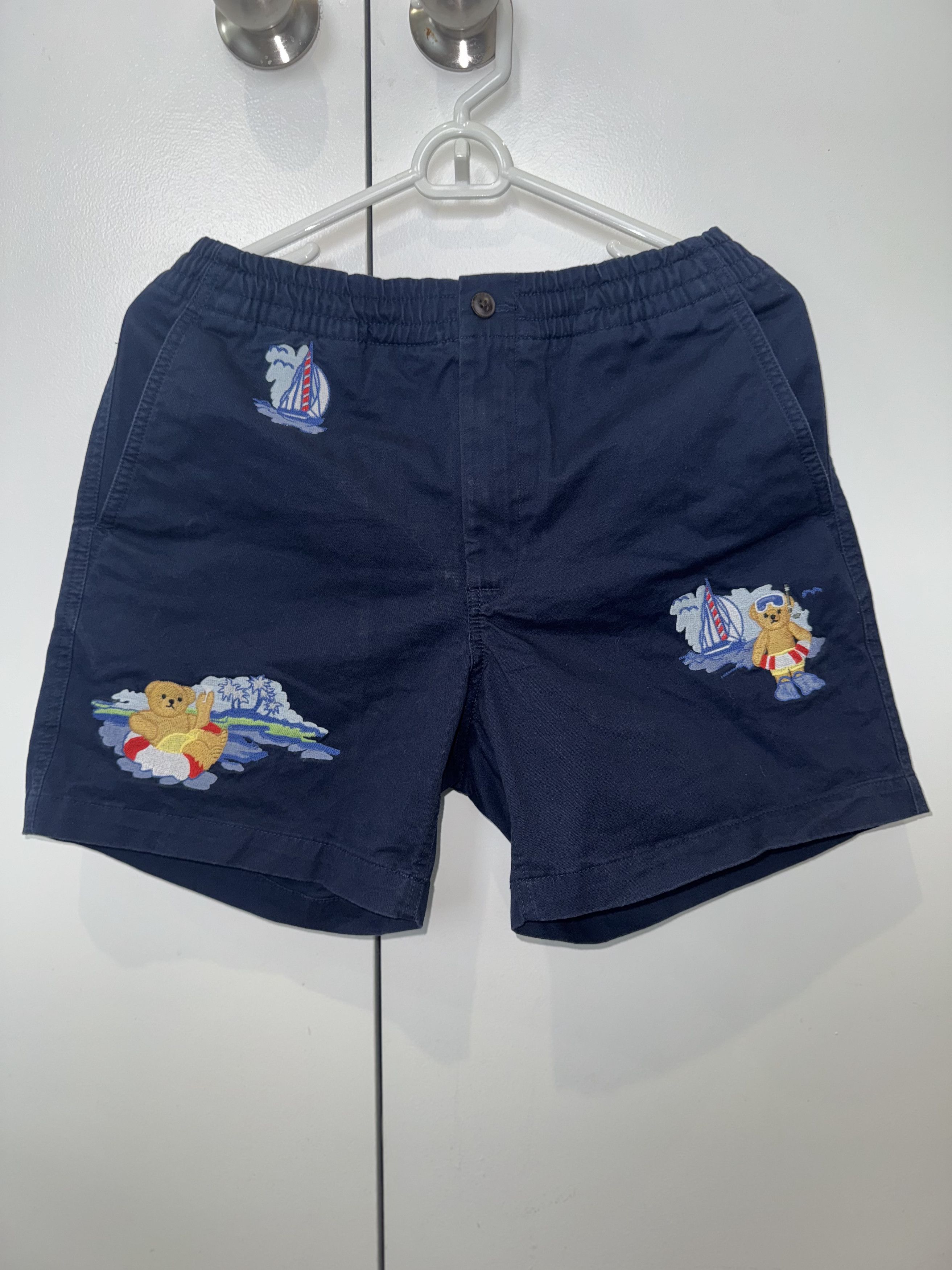 Polo Ralph Lauren Polo Ralph Lauren Navy Polo Bear Embroidered Shorts Size S Size US 28 / EU 44 - 1 Thumbnail