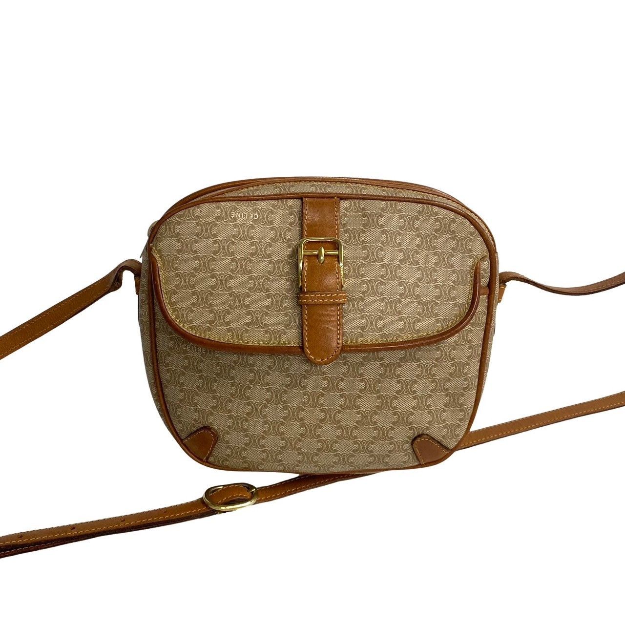 image of Celine Macadam Crossbody Bag in Brown, Women's