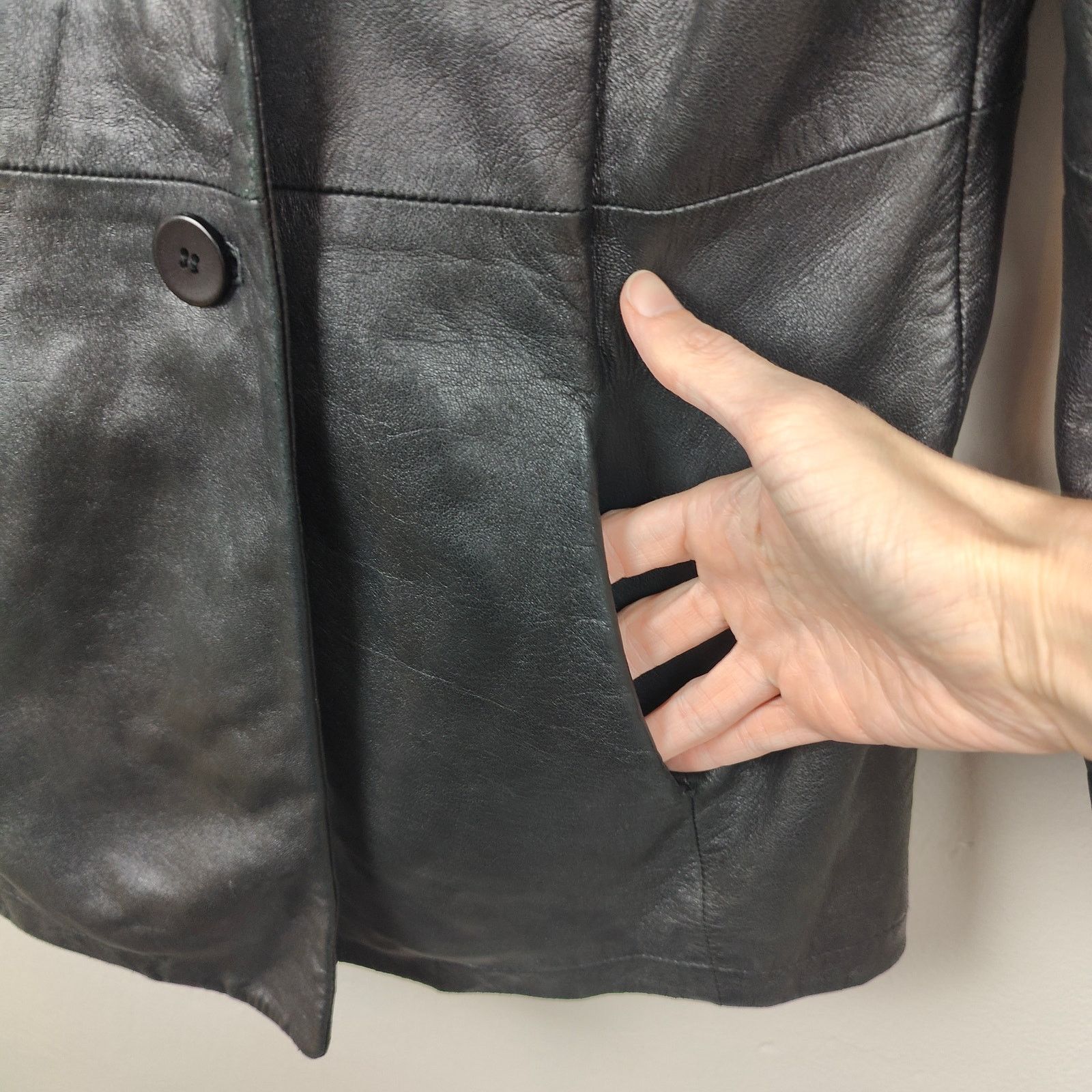 Other Vintage Lakeland Leather Jacket Womens 8 Black Button Up Size M / US 6-8 / IT 42-44 - 4 Thumbnail