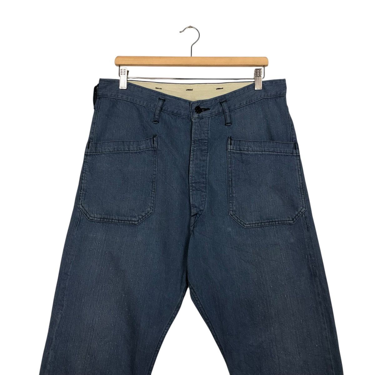 Japanese Brand 🔥VINTAGE CANTON OVERALLS PANTS INDIGO UNION MADE Size US 34 / EU 50 - 6 Thumbnail