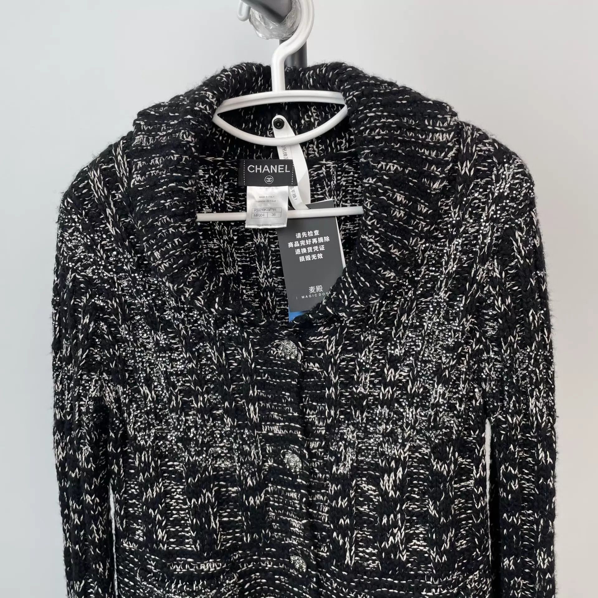 Chanel Chanel tweed jacket women's black and white Size XS / US 0-2 / IT 36-38 - 3 Thumbnail