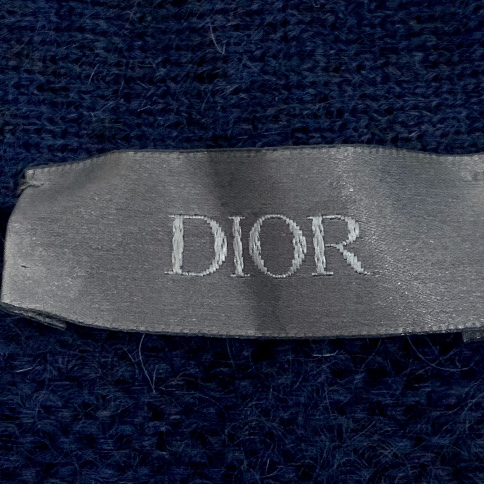 Dior Christian Dior Dark Blue Mohair V-Neck Embroidered Long-Slee Size S / US 4 / IT 40 - 2 Thumbnail