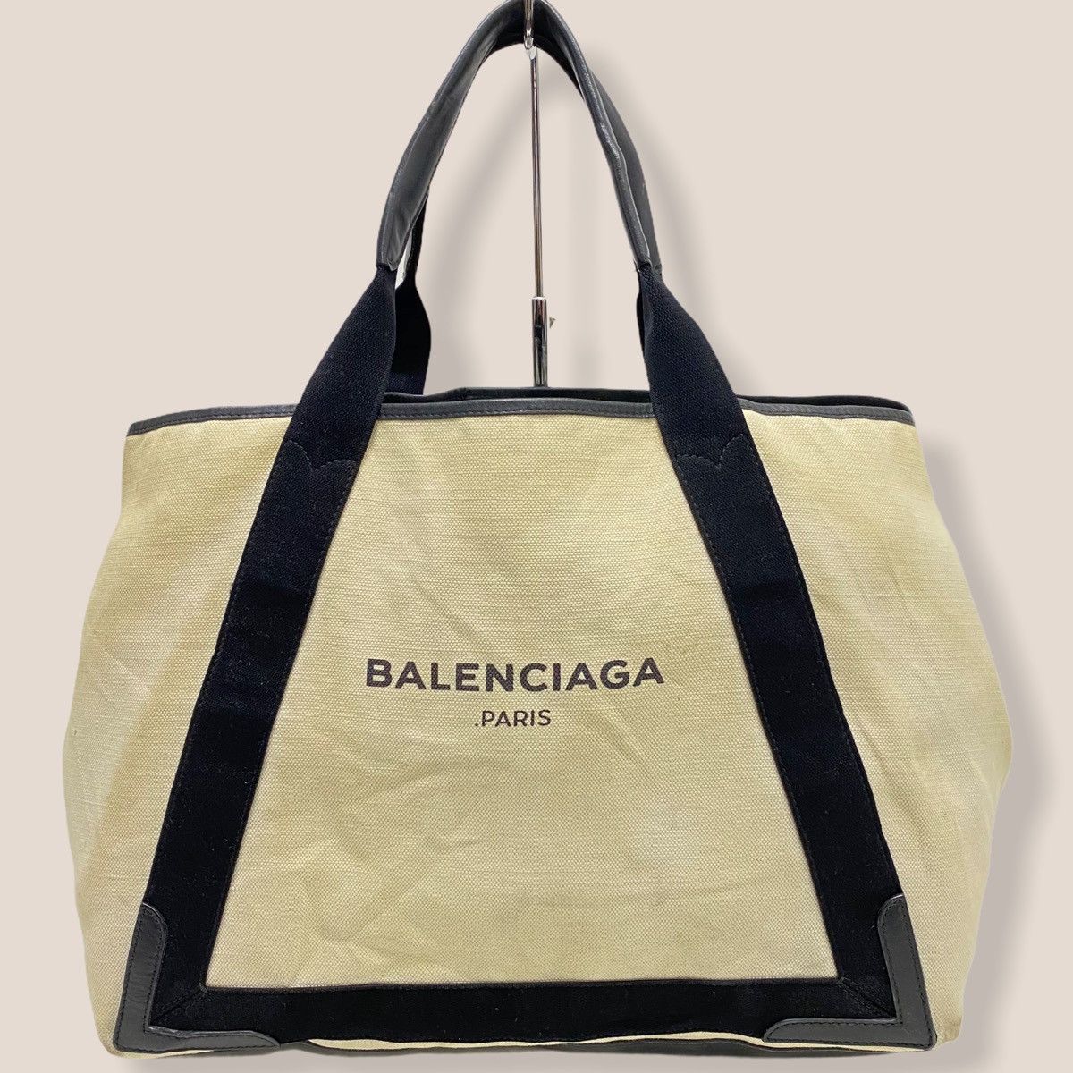 AUTHENTIC BALENCIAGA NAVY CABAS LARGE TOTE BAG