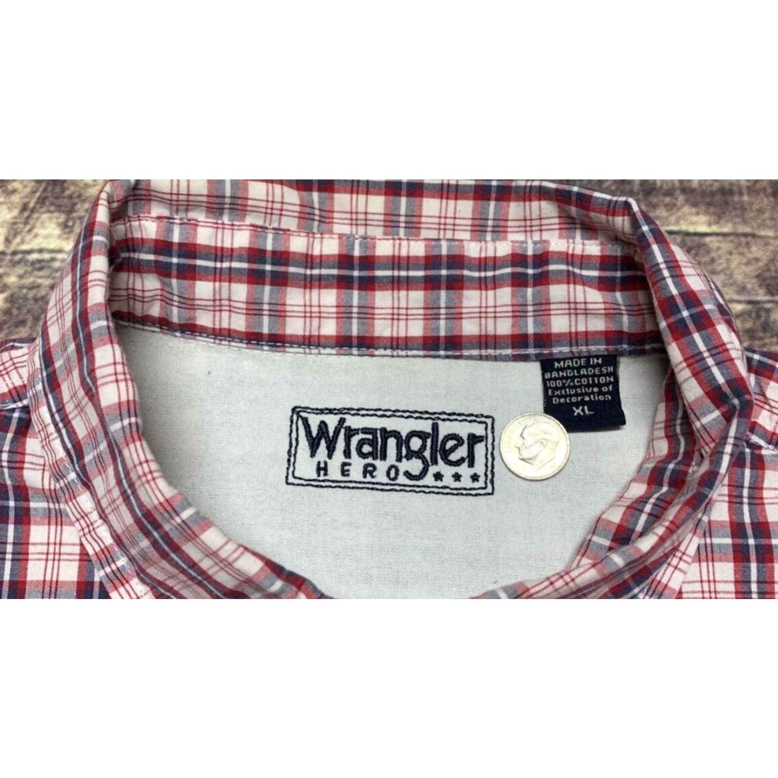 Wrangler Wrangler Short Sleeve Shirt Mens XL Plaid Button-Up Western Color Pink Red White Pattern Size US XL / EU 56 / 4 - 2 Thumbnail