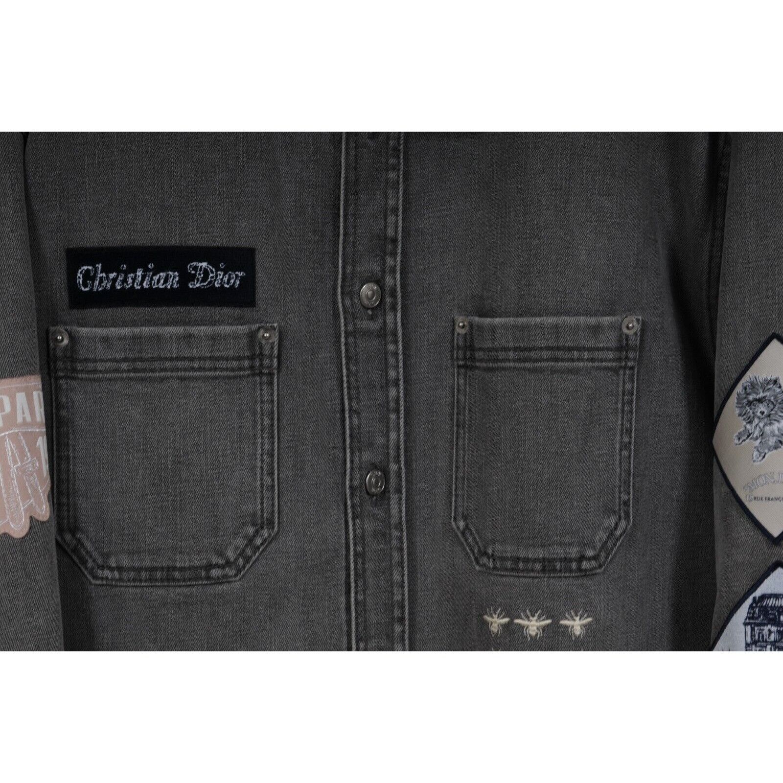 Dior Embroidered Patches Denim Button Down Shirt IT 41 Size US M / EU 48-50 / 2 - 3 Thumbnail