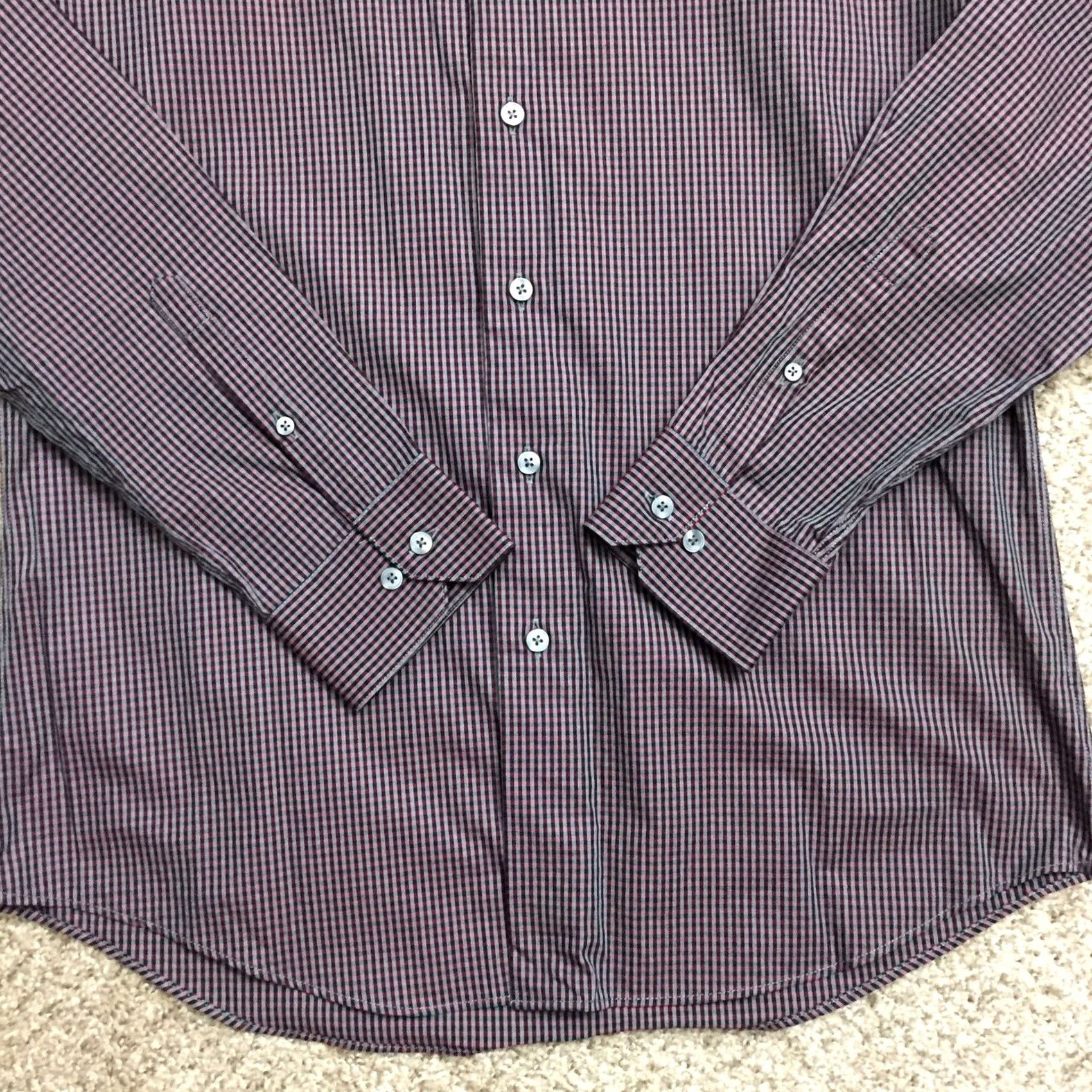 Vintage Apt 9 Shirt Mens Medium Red Gray Check Long Sleeve Button Front Size US M / EU 48-50 / 2 - 4 Thumbnail