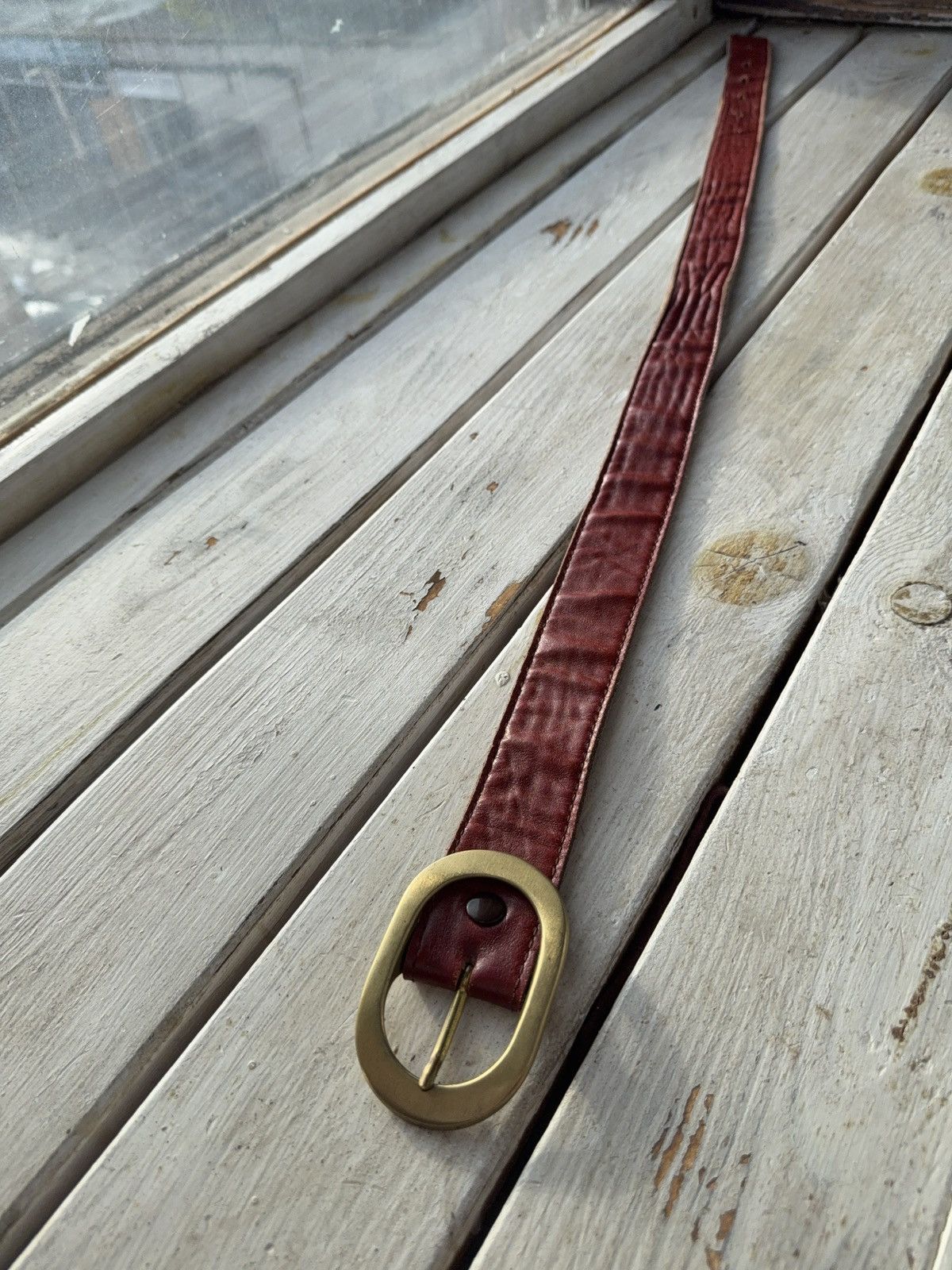 Japanese Brand Vintage Retro 90s Opium Real Leather Japanese style belt Size ONE SIZE - 4 Thumbnail