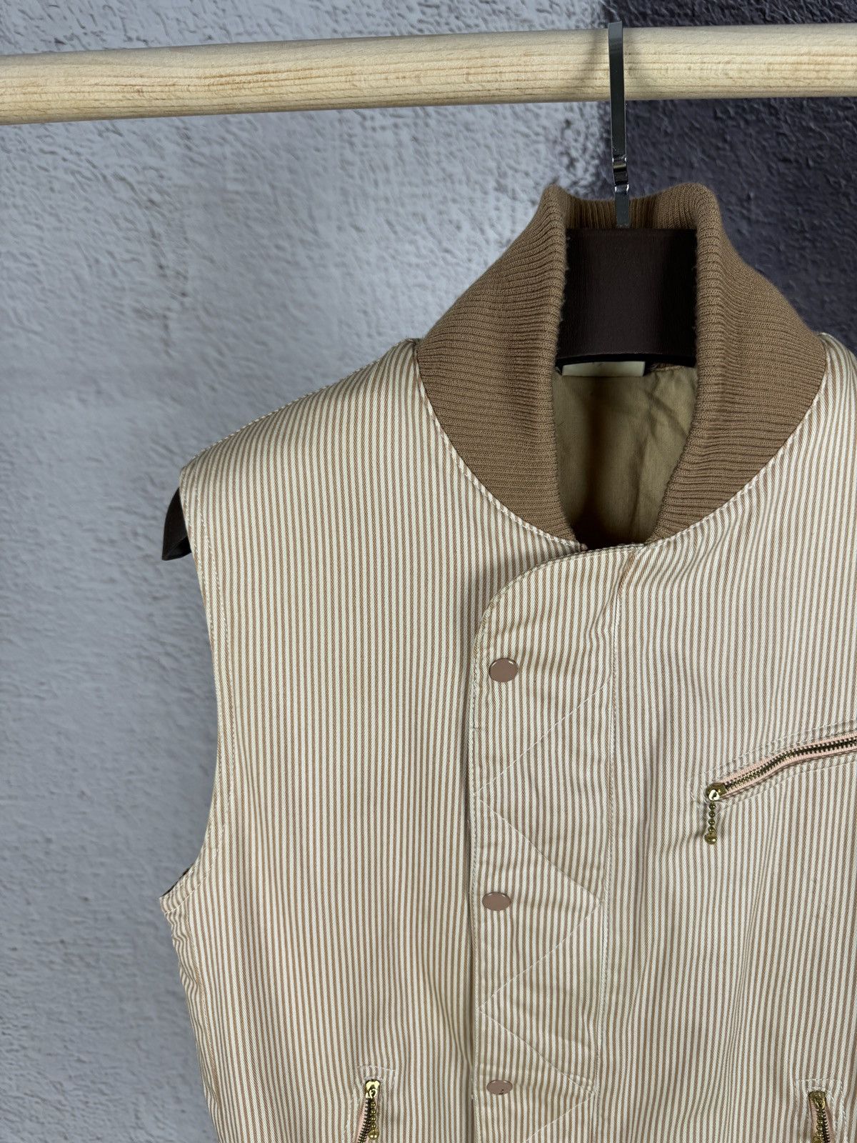Global Work × Vintage Vintage Workwear striped 90s Globe Metal Works vest gilet Size US S / EU 44-46 / 1 - 3 Thumbnail