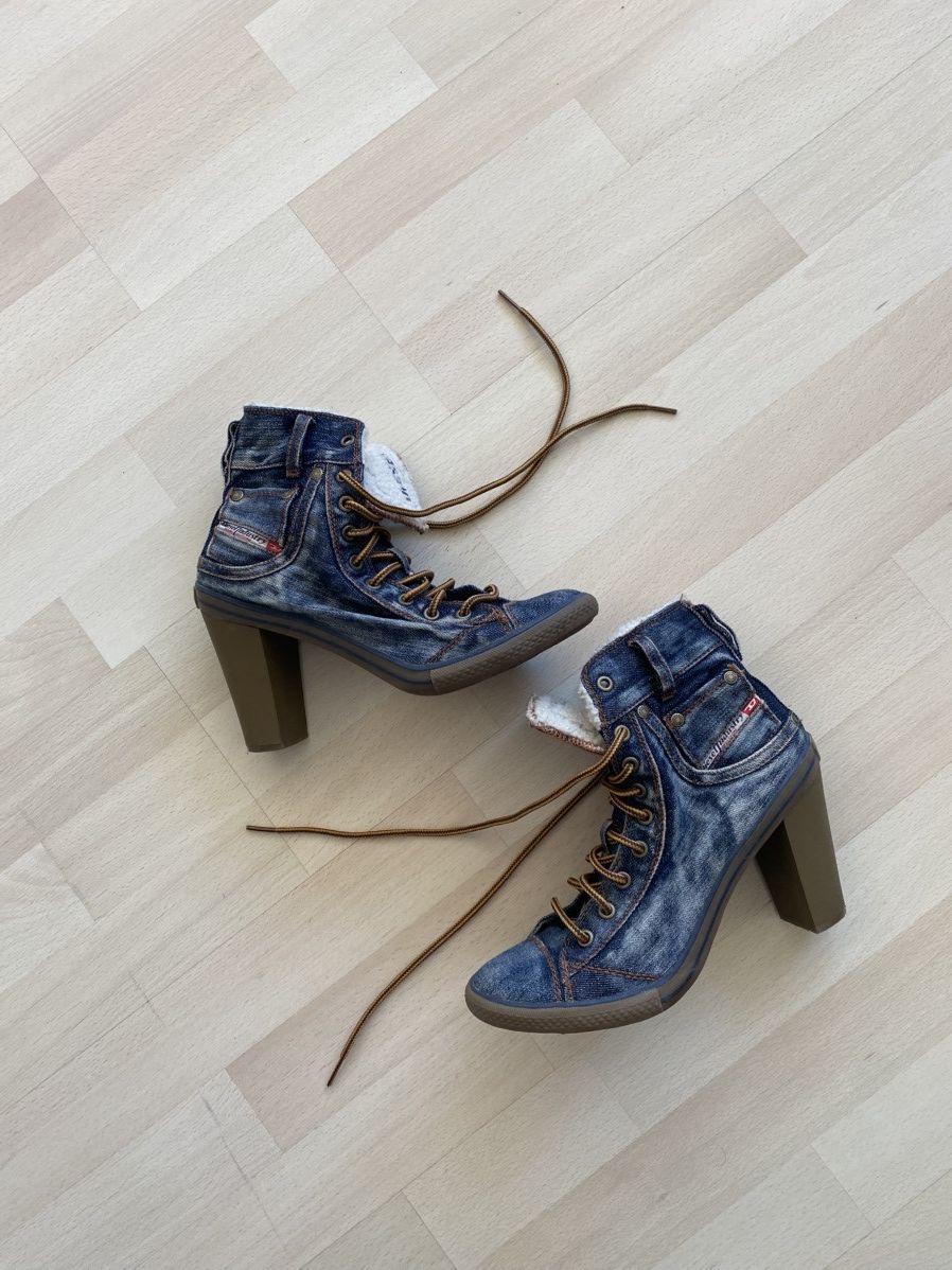 DIESEL パンプス Diesel Vintage Denim Insulated Y2K Heels