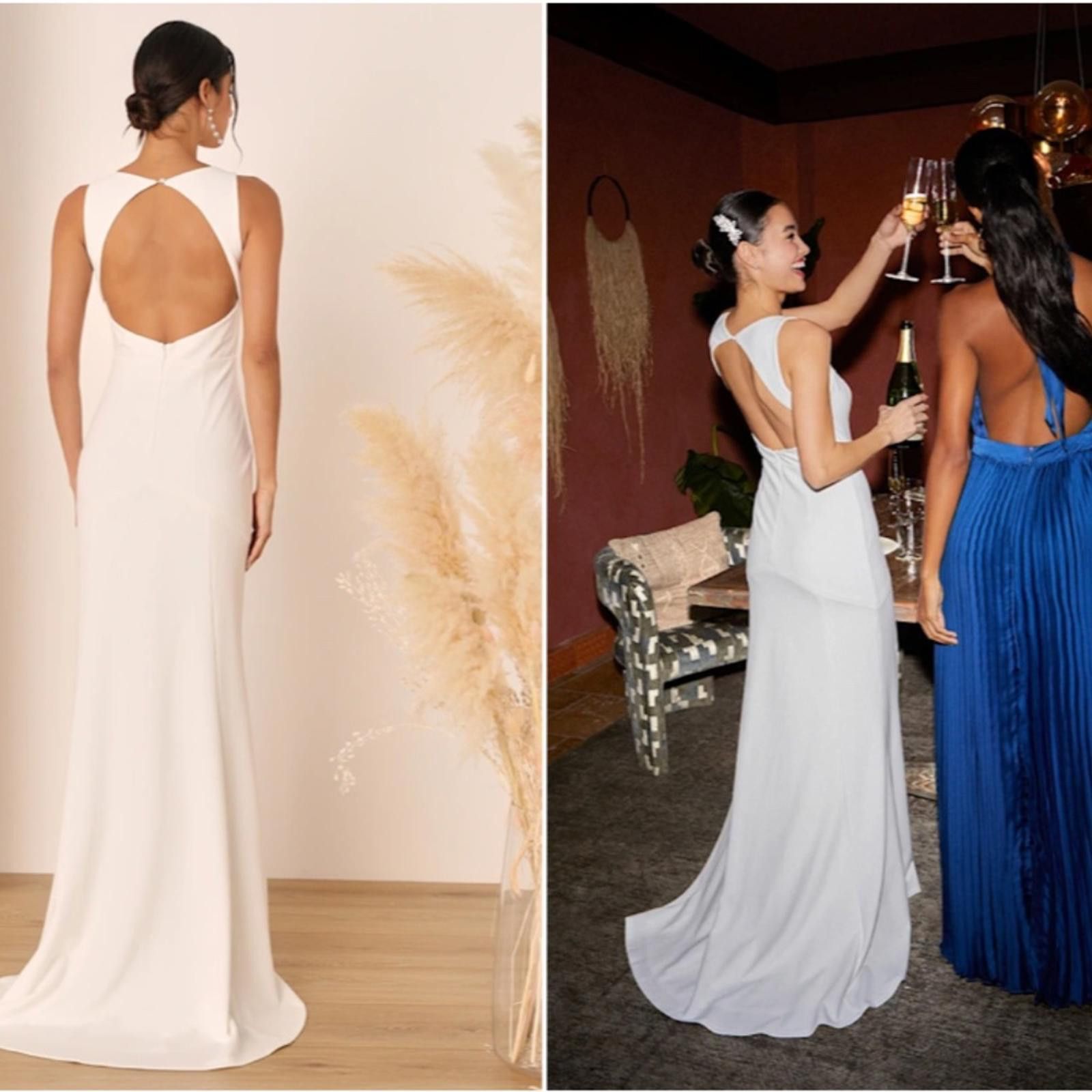 Lulus LULUS Bridal Wedding Elegant Sophisticated Chic Mermaid Gown Size S / US 4 / IT 40 - 5 Thumbnail