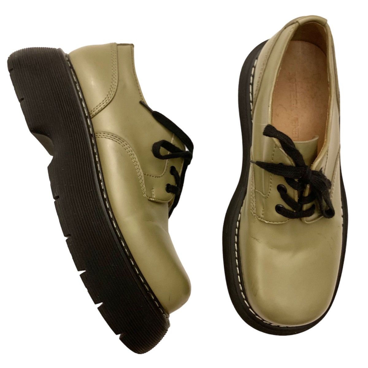 image of The Bounce Bottega Veneta Leather Derby Shoes Fw20 in Beige, Men's (Size 9)