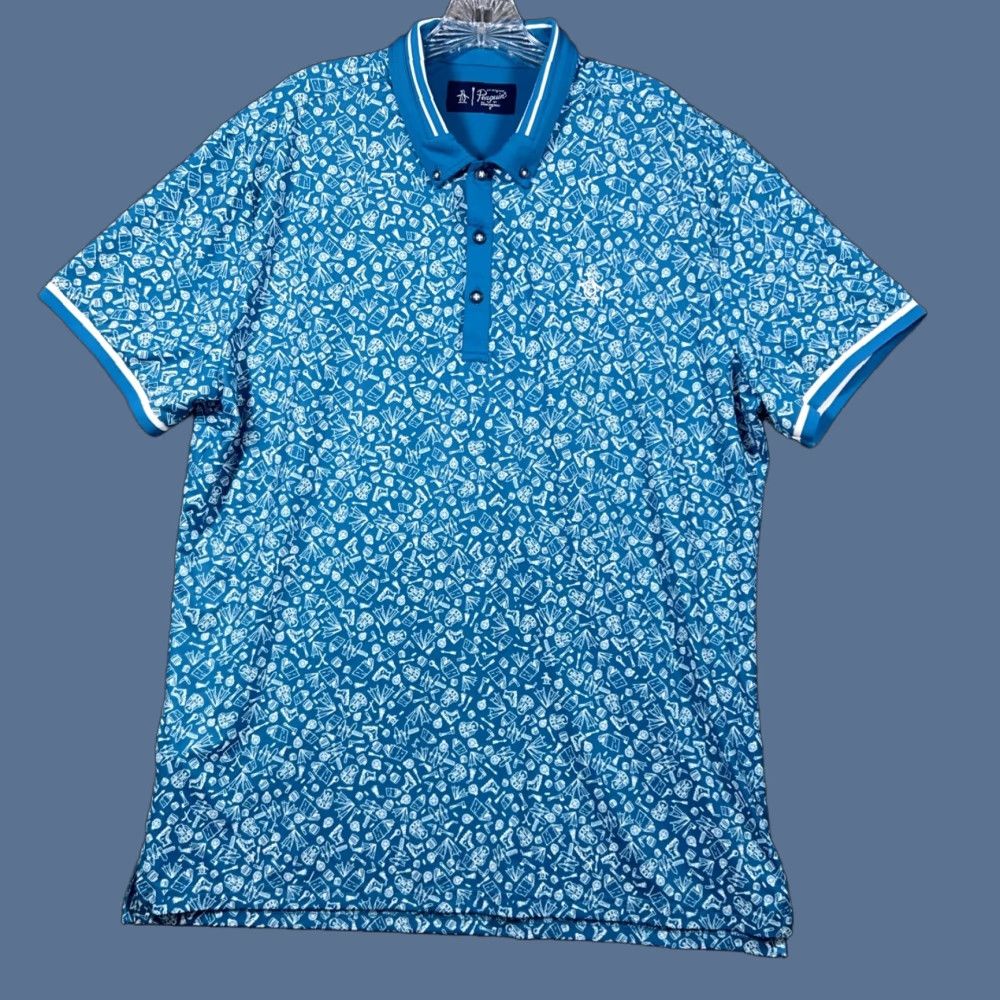 Original Penguin Original Penguin Polo Shirt Mens XL Blue Camping Short Sleeve Collared Shirt Size US XL / EU 56 / 4 - 1 Thumbnail